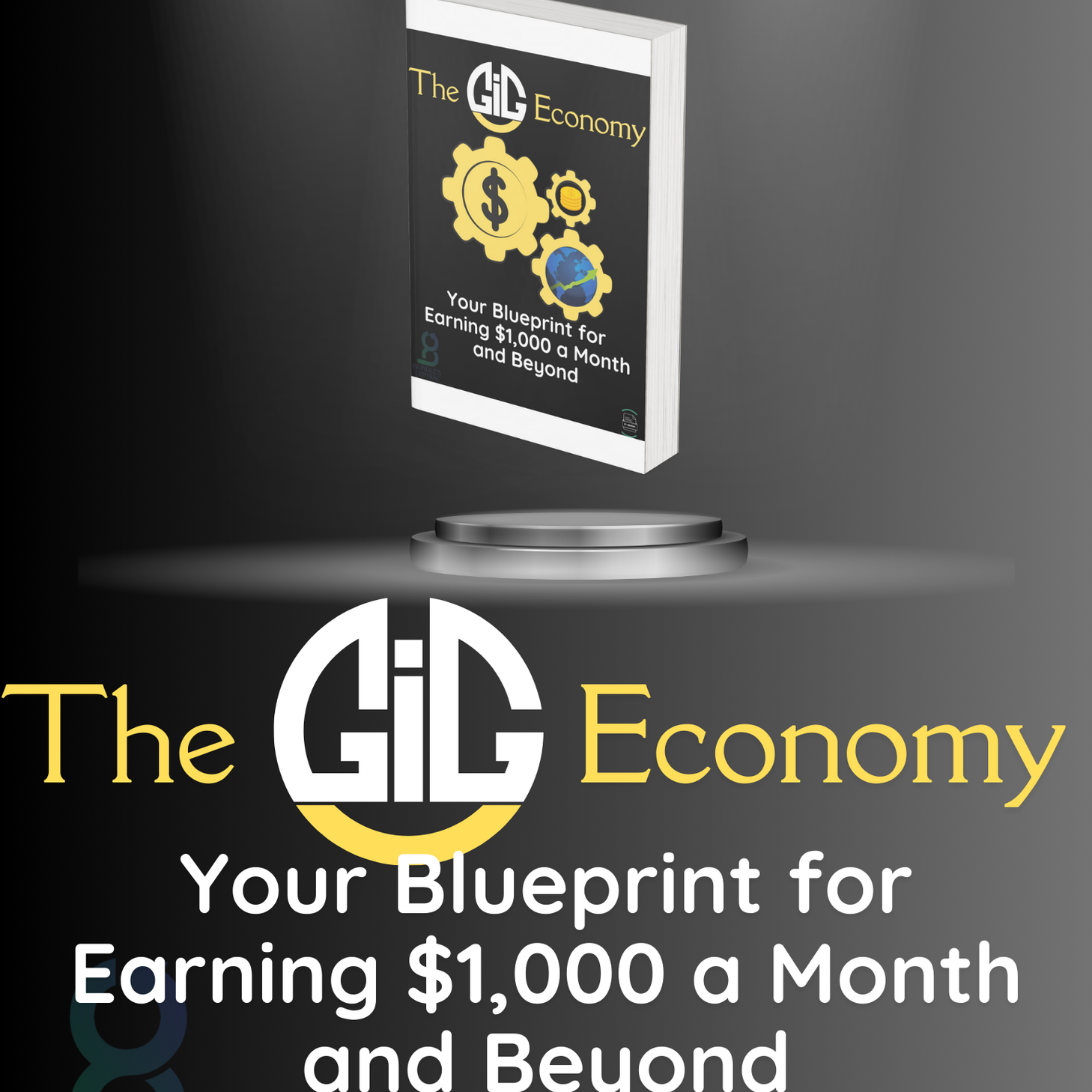 A promotional image showing gears with dollar sign, a bitcoin, and the earth.