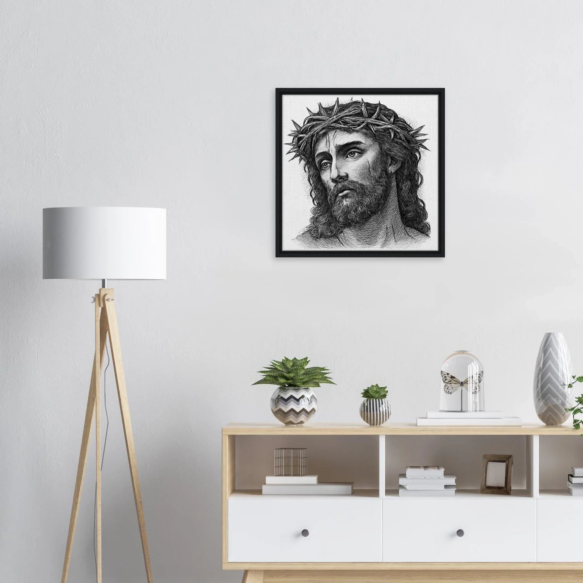 Wall Art Framed Canvas (Christ is my Saviour) - Print Material