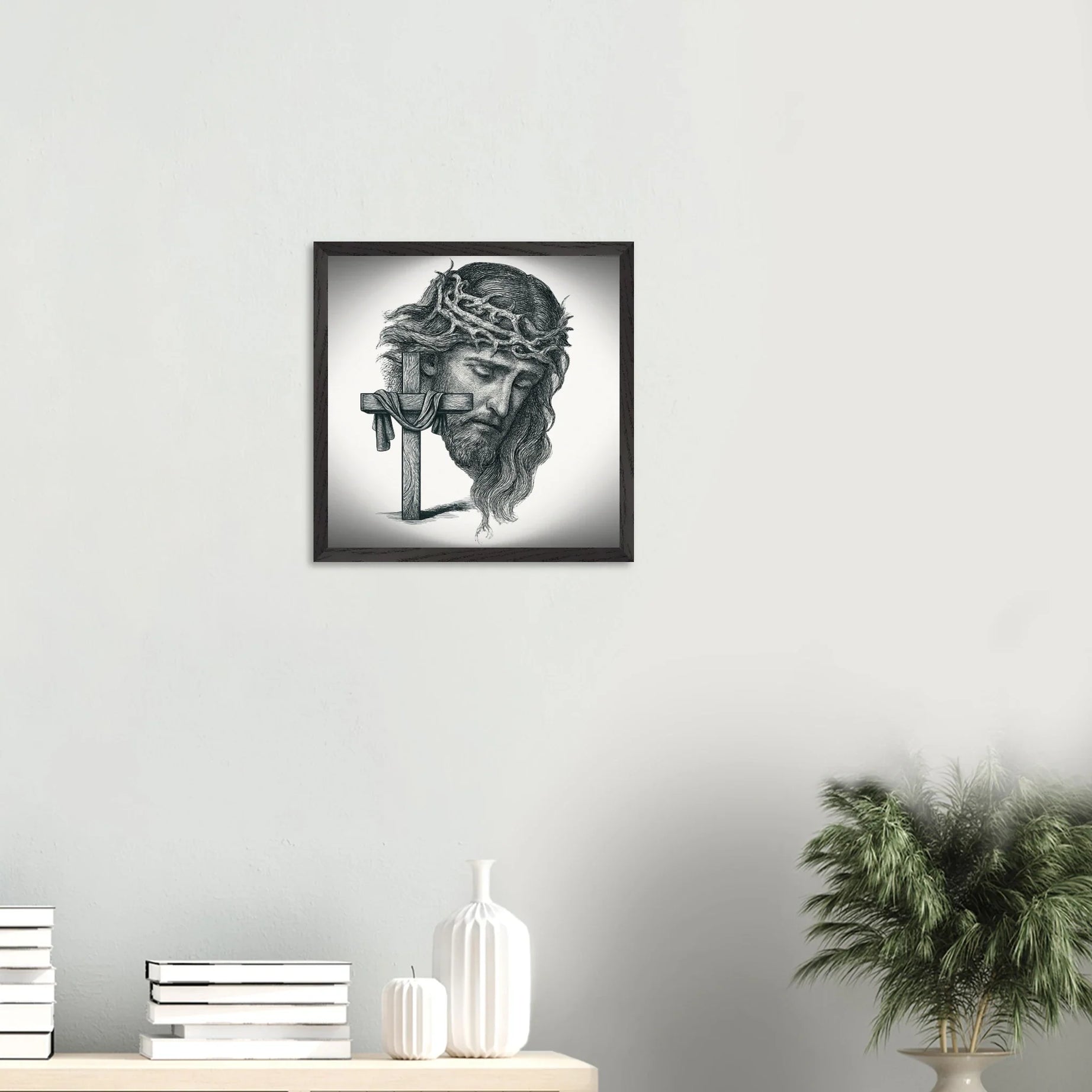 Wall Art Premium Wooden Framed Poster With Museum-Quality Matte Paper (Christ the Redeemer) - Print Material