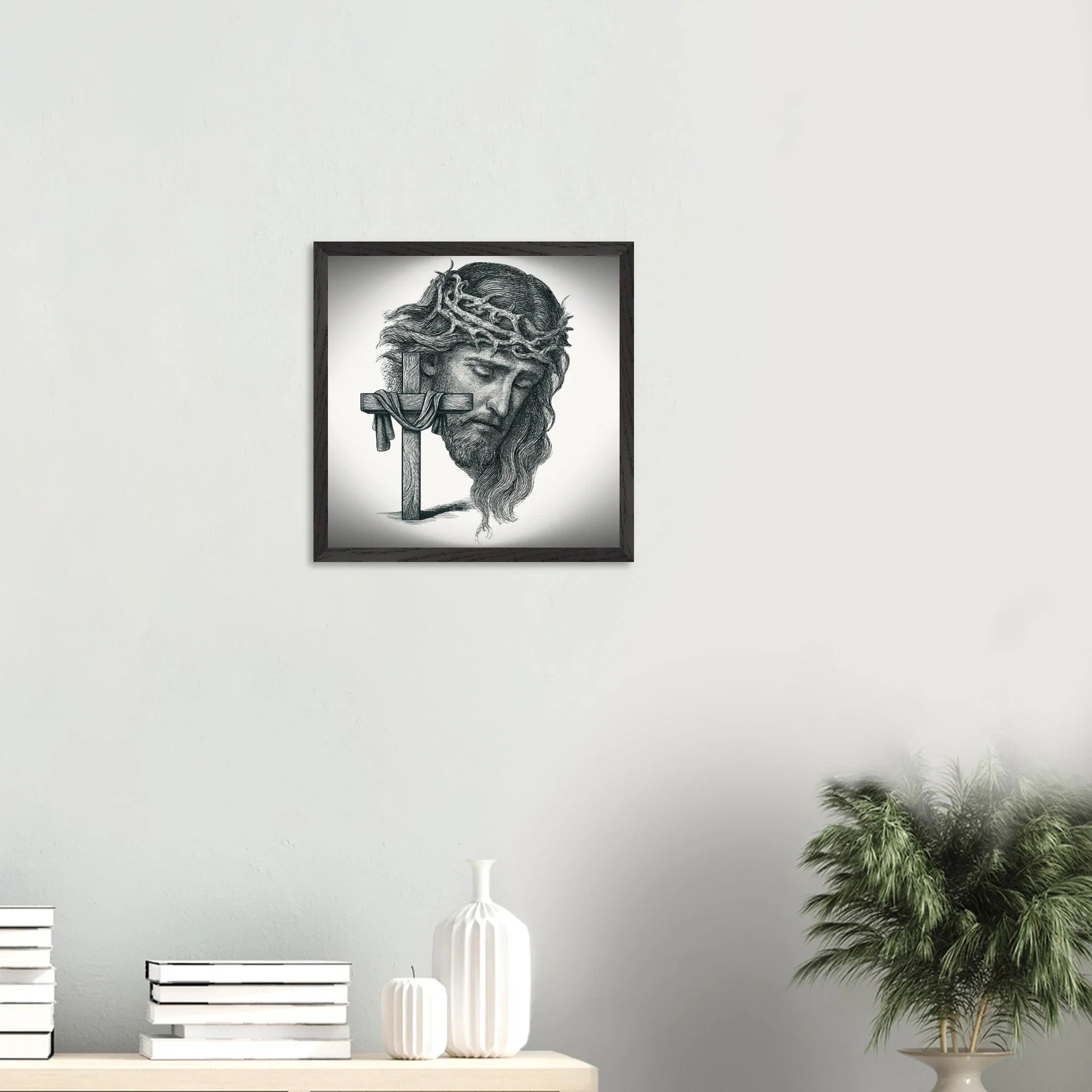 Wall Art Premium Wooden Framed Poster With Museum-Quality Matte Paper (Christ the Redeemer) - Print Material