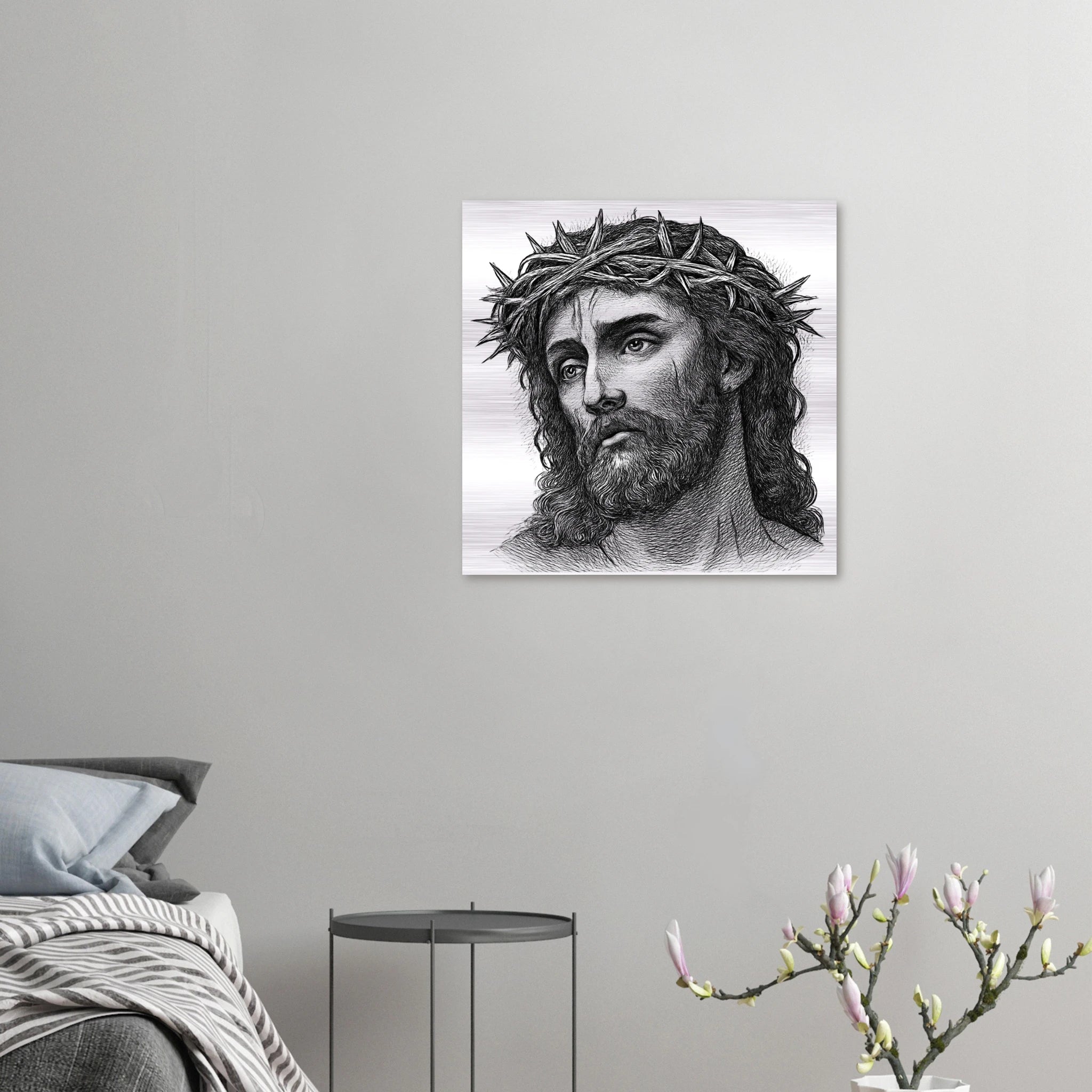Wall Art Brushed Aluminum Print (Christ is my Saviour) - Material