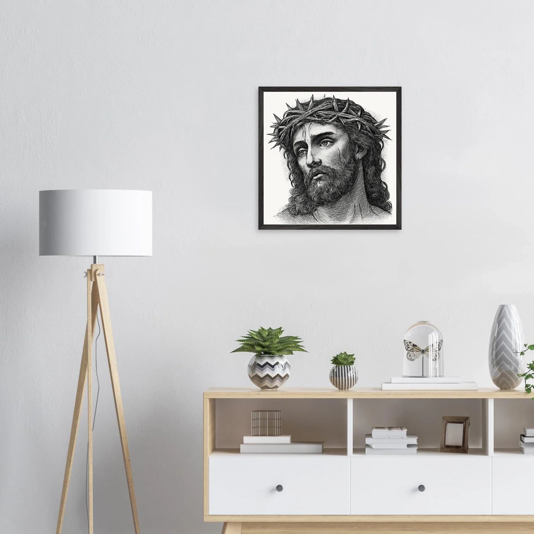 Wall Art Premium Wooden Framed Poster With Museum-Quality Matte Paper (Christ is my Saviour) - Print Material