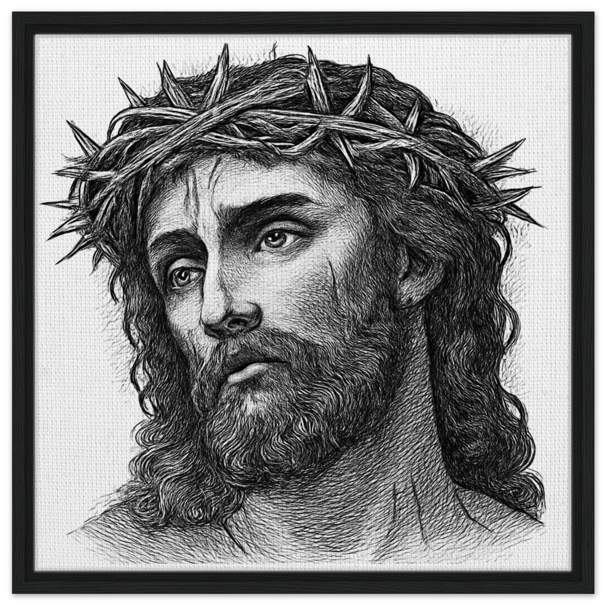 Wall Art Framed Canvas (Christ is my Saviour) - 60x60 cm / 24x24″ - Print Material