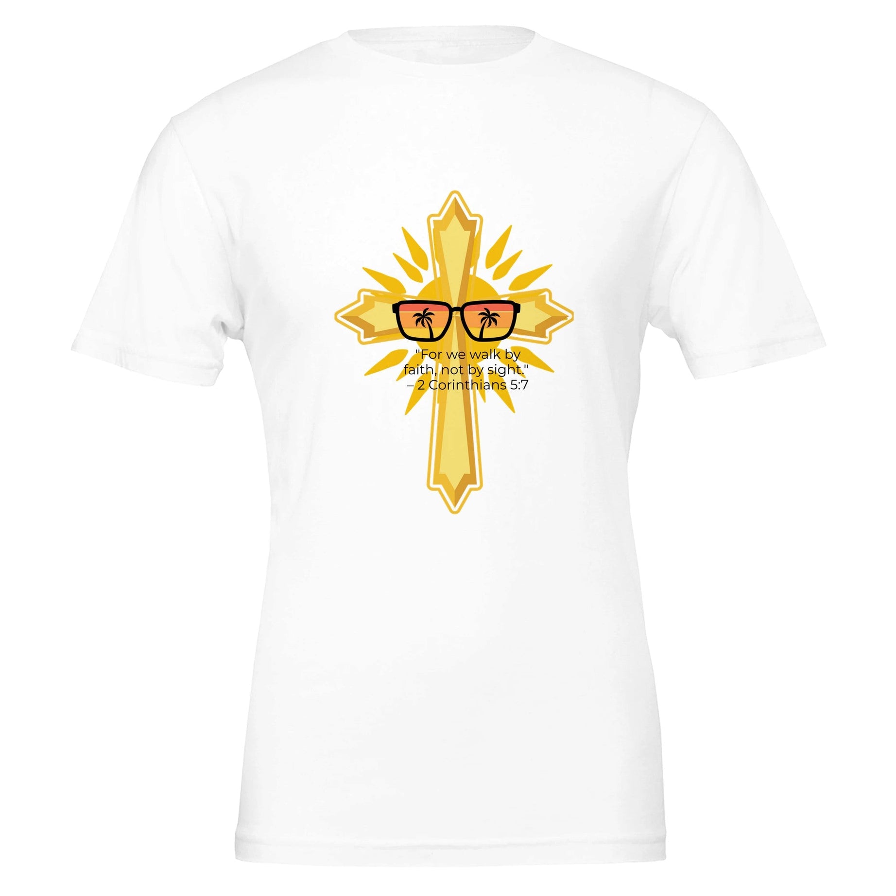 Unisex Premium Crewneck T-shirt - Light (2 Corinthians) - White / S - Print Material