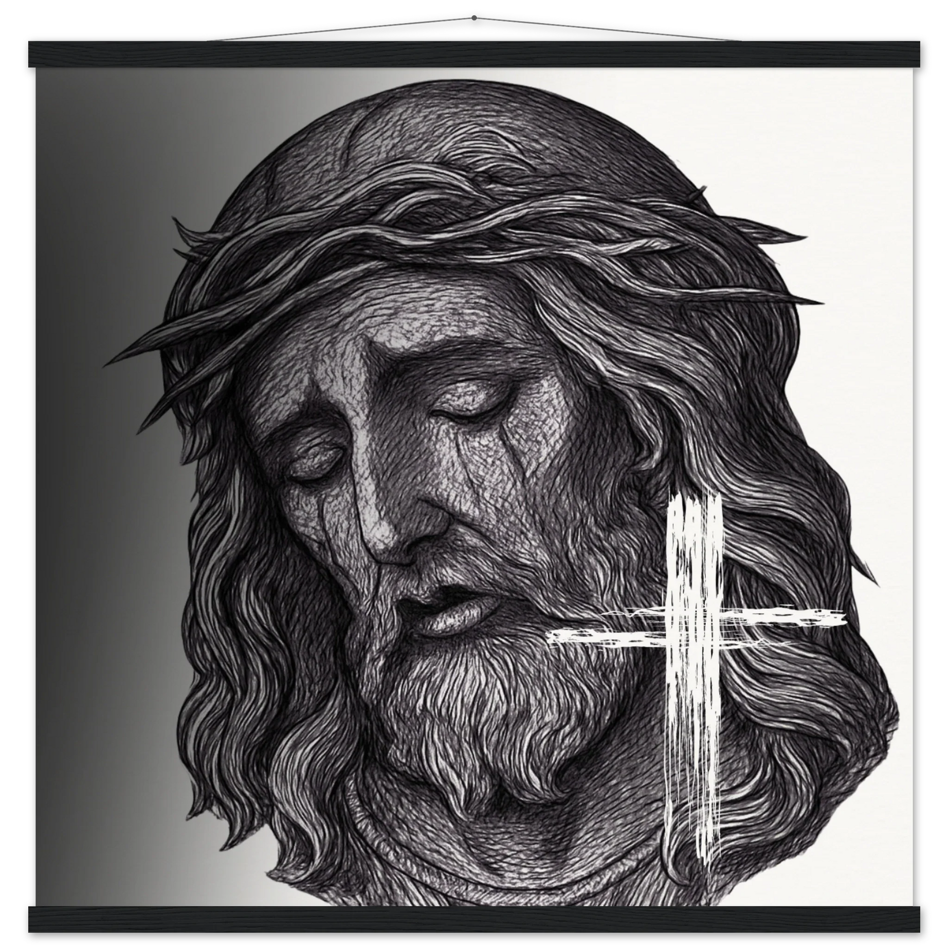 Wall Art Museum-Quality Matte Paper Poster with Hanger (Jesus is King) - 70x70 cm / 28x28″ / Black wall hanger - Print