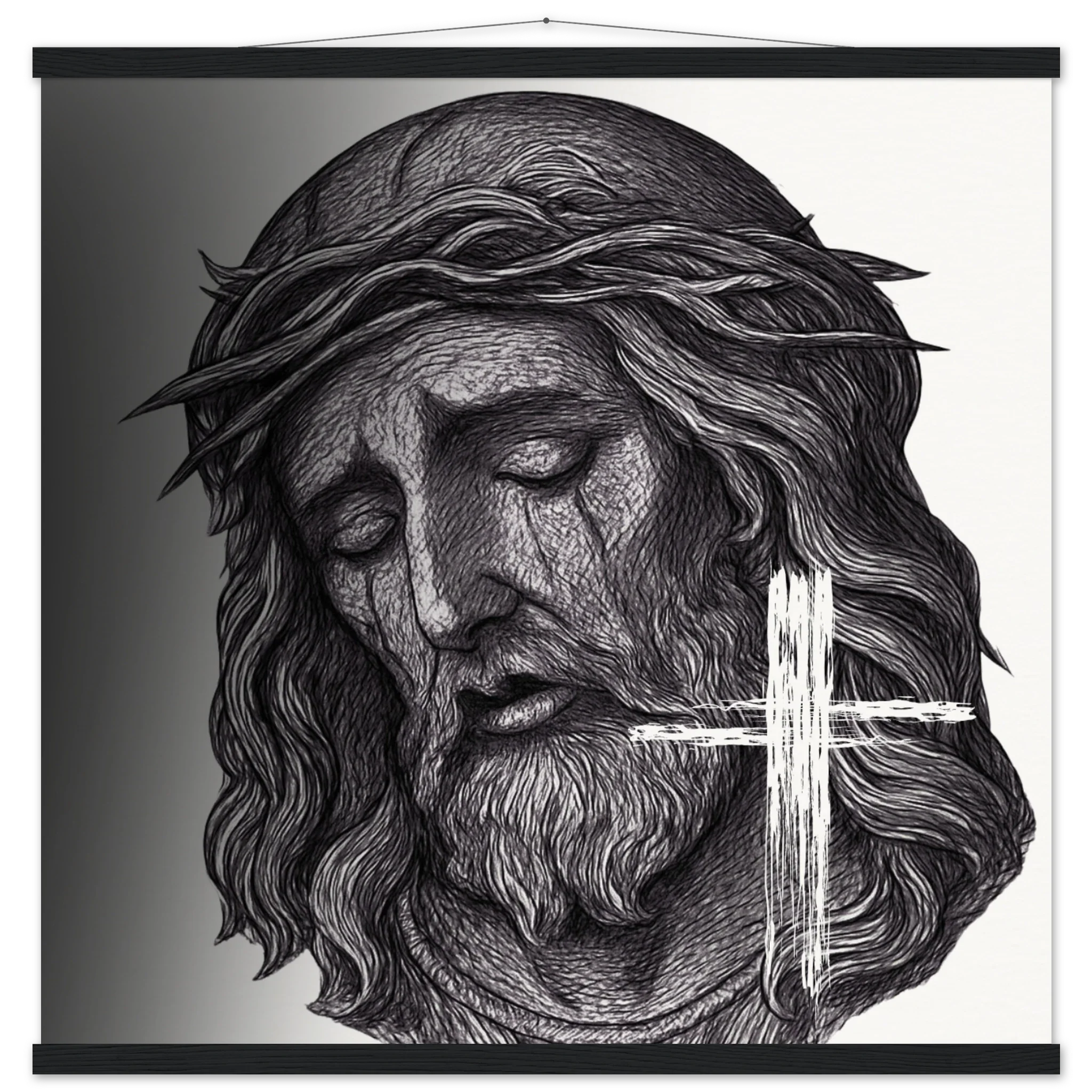 Wall Art Museum-Quality Matte Paper Poster with Hanger (Jesus is King) - 70x70 cm / 28x28″ / Black wall hanger - Print