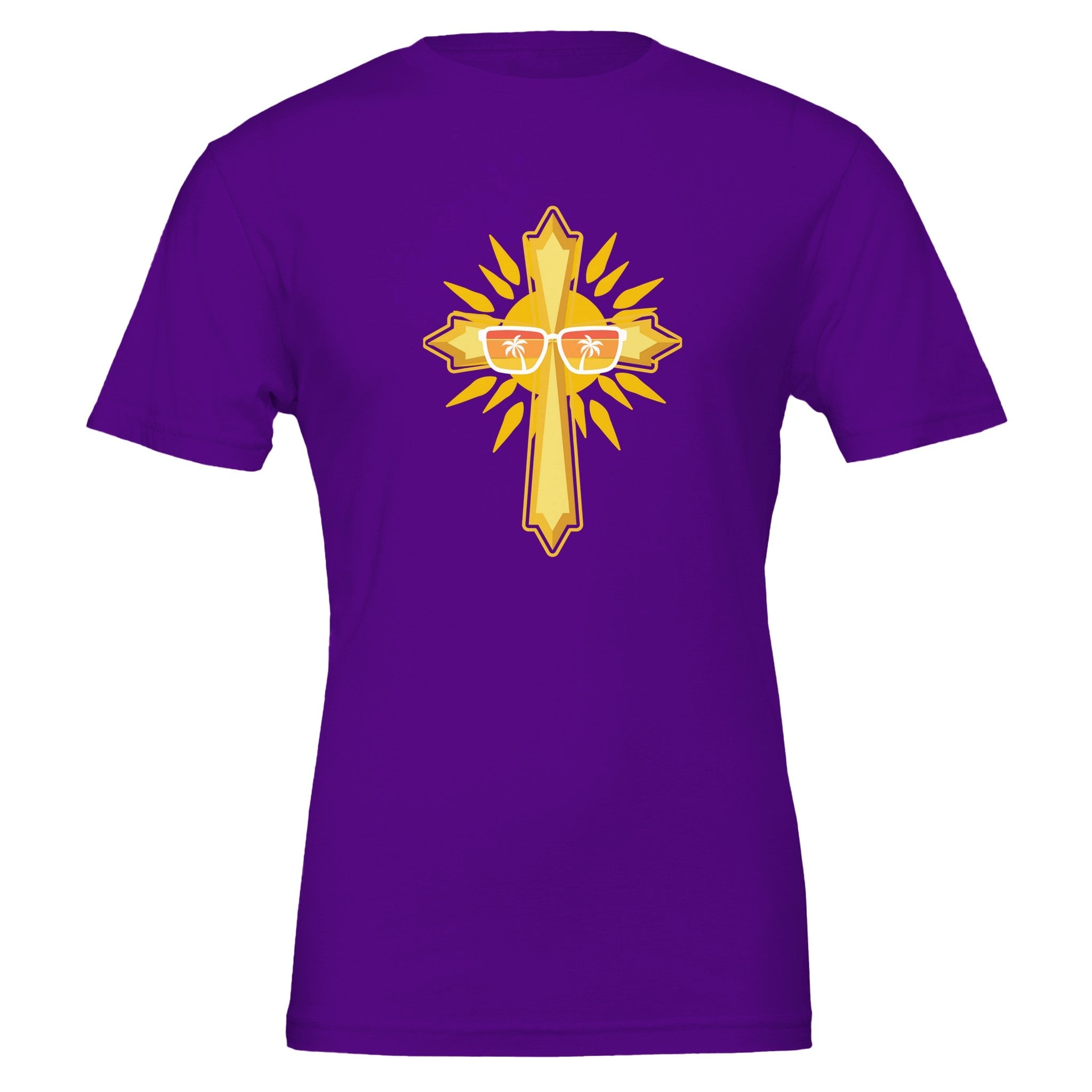 Unisex Premium Crewneck T-shirt - Dark (2 Corinthians) - Team Purple / S - Print Material