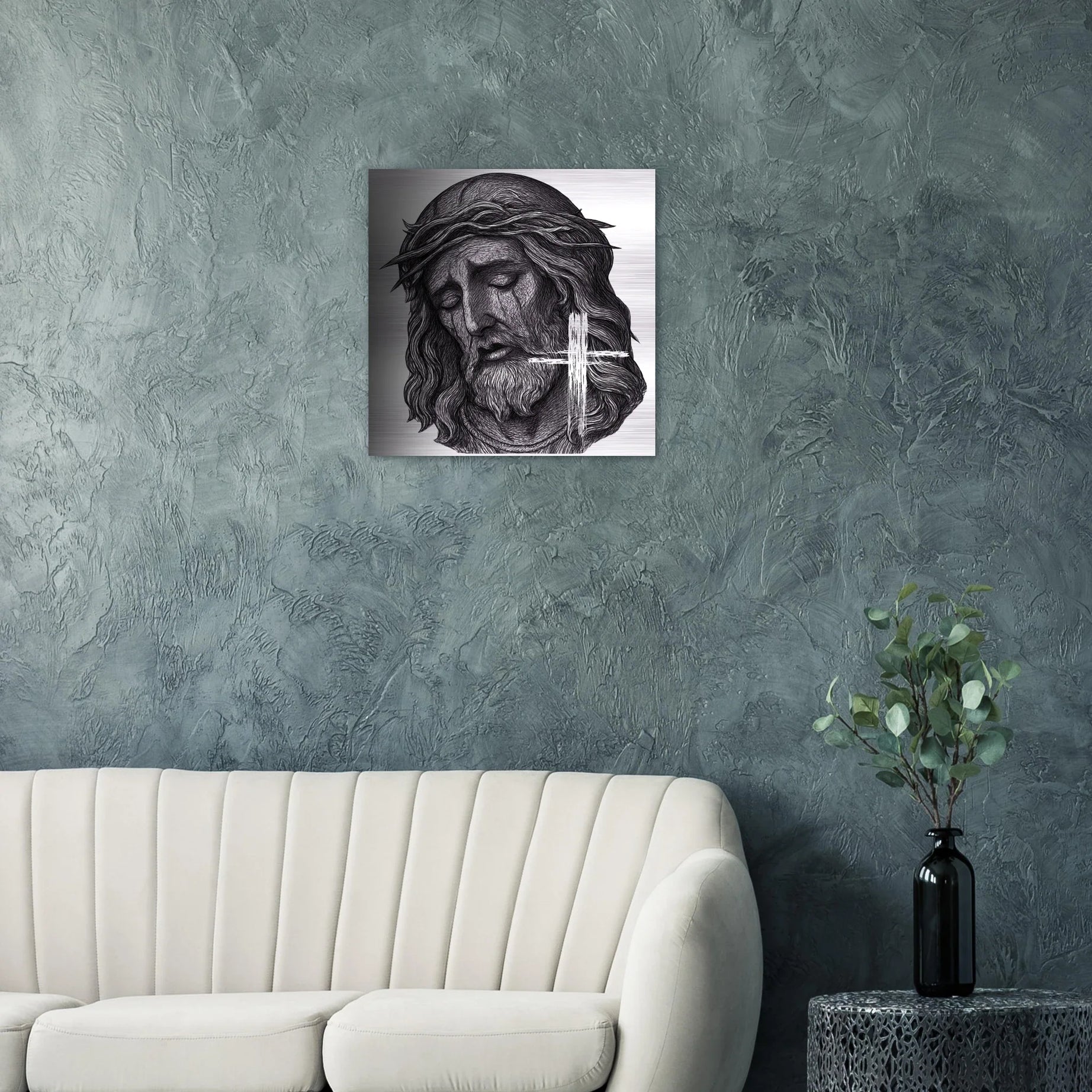 Wall Art Brushed Aluminum Print (Jesus is King) - Material