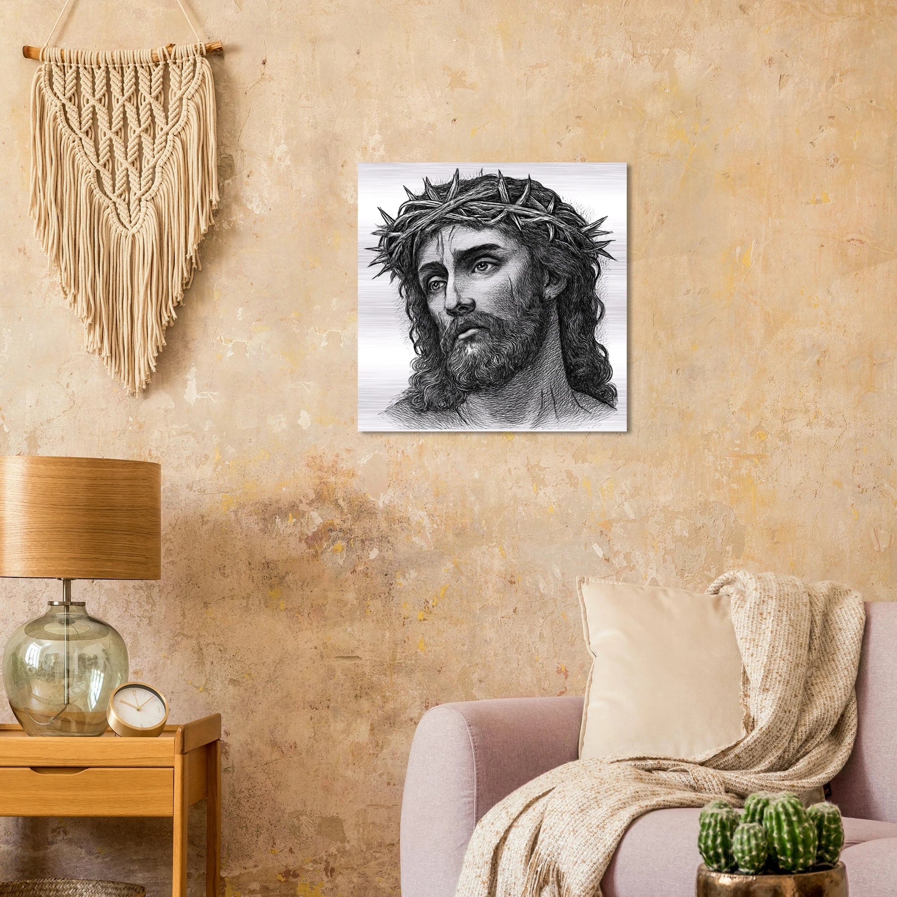 Wall Art Brushed Aluminum Print (Christ is my Saviour) - Material