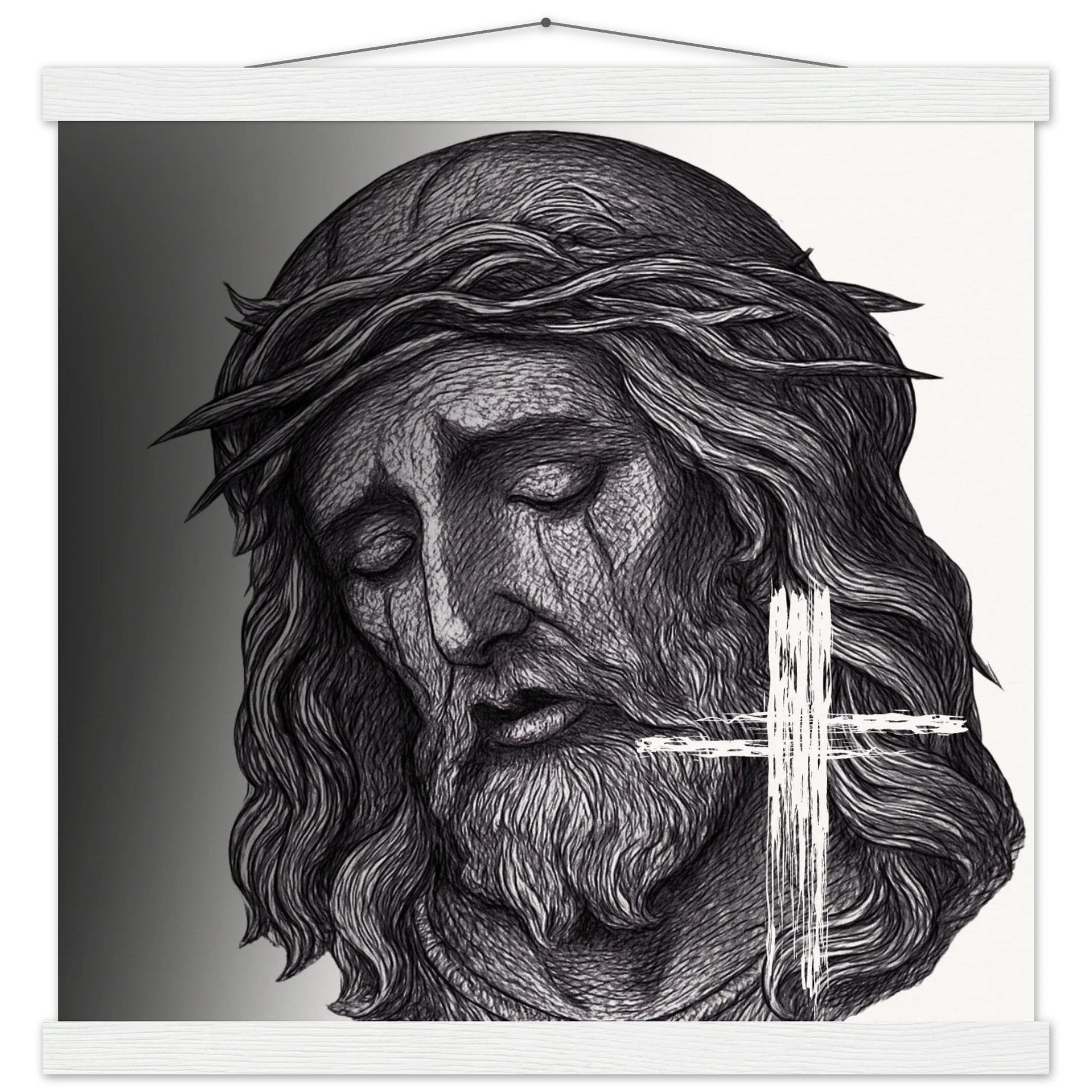 Wall Art Museum-Quality Matte Paper Poster with Hanger (Jesus is King) - 40x40 cm / 16x16″ / White wall hanger - Print