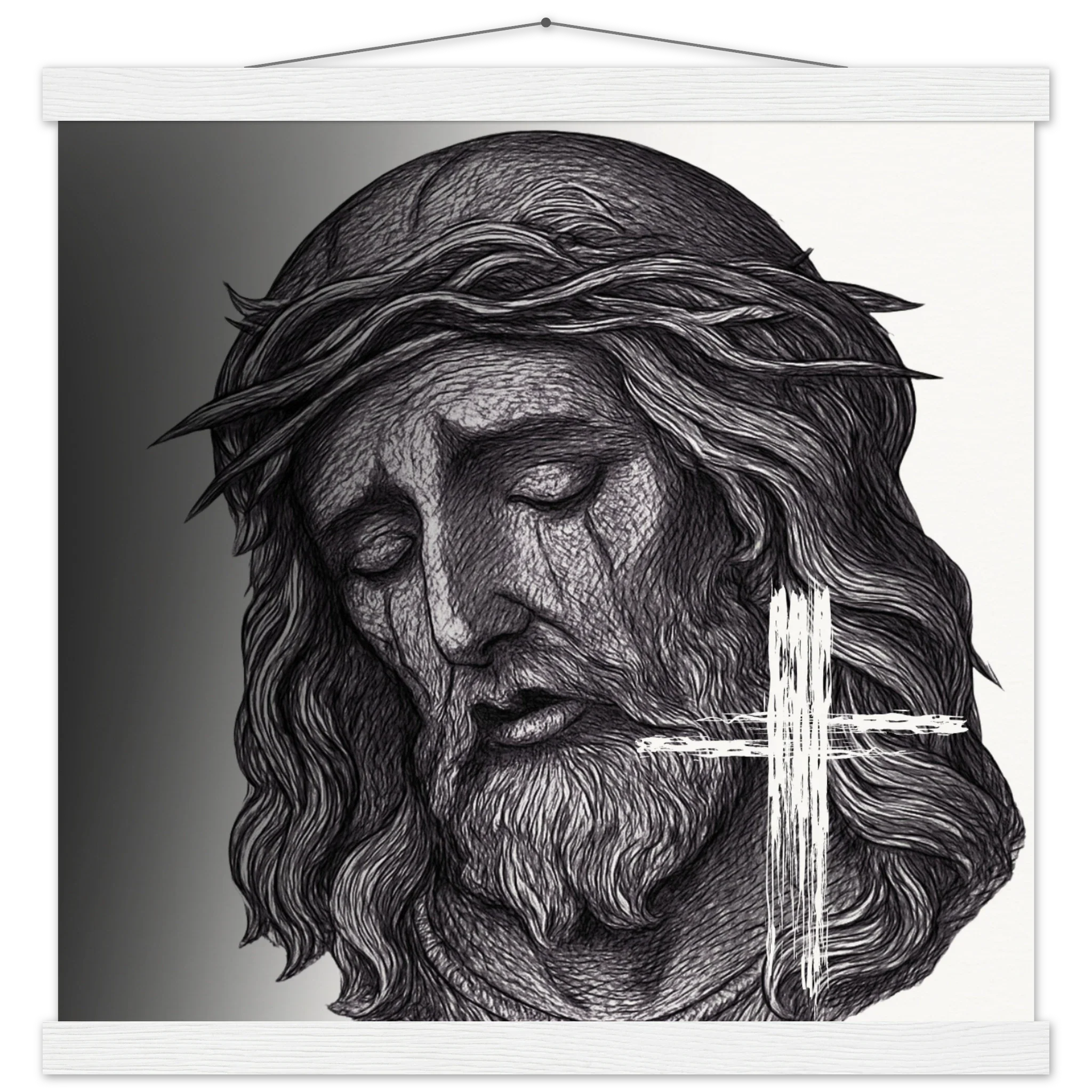 Wall Art Museum-Quality Matte Paper Poster with Hanger (Jesus is King) - 40x40 cm / 16x16″ / White wall hanger - Print