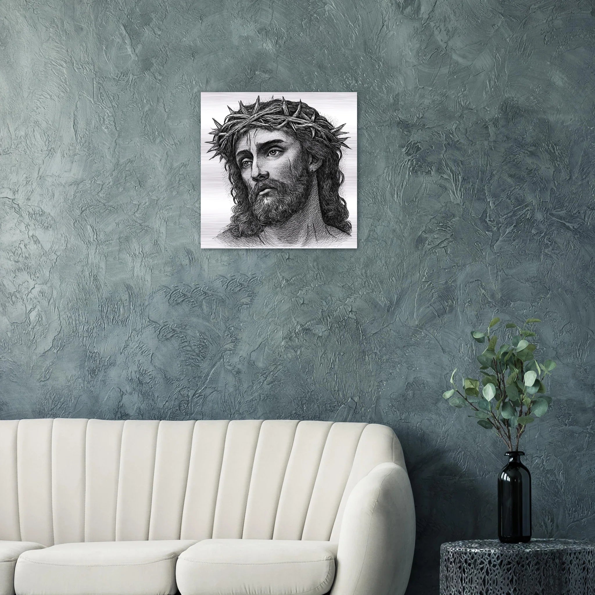 Wall Art Brushed Aluminum Print (Christ is my Saviour) - Material