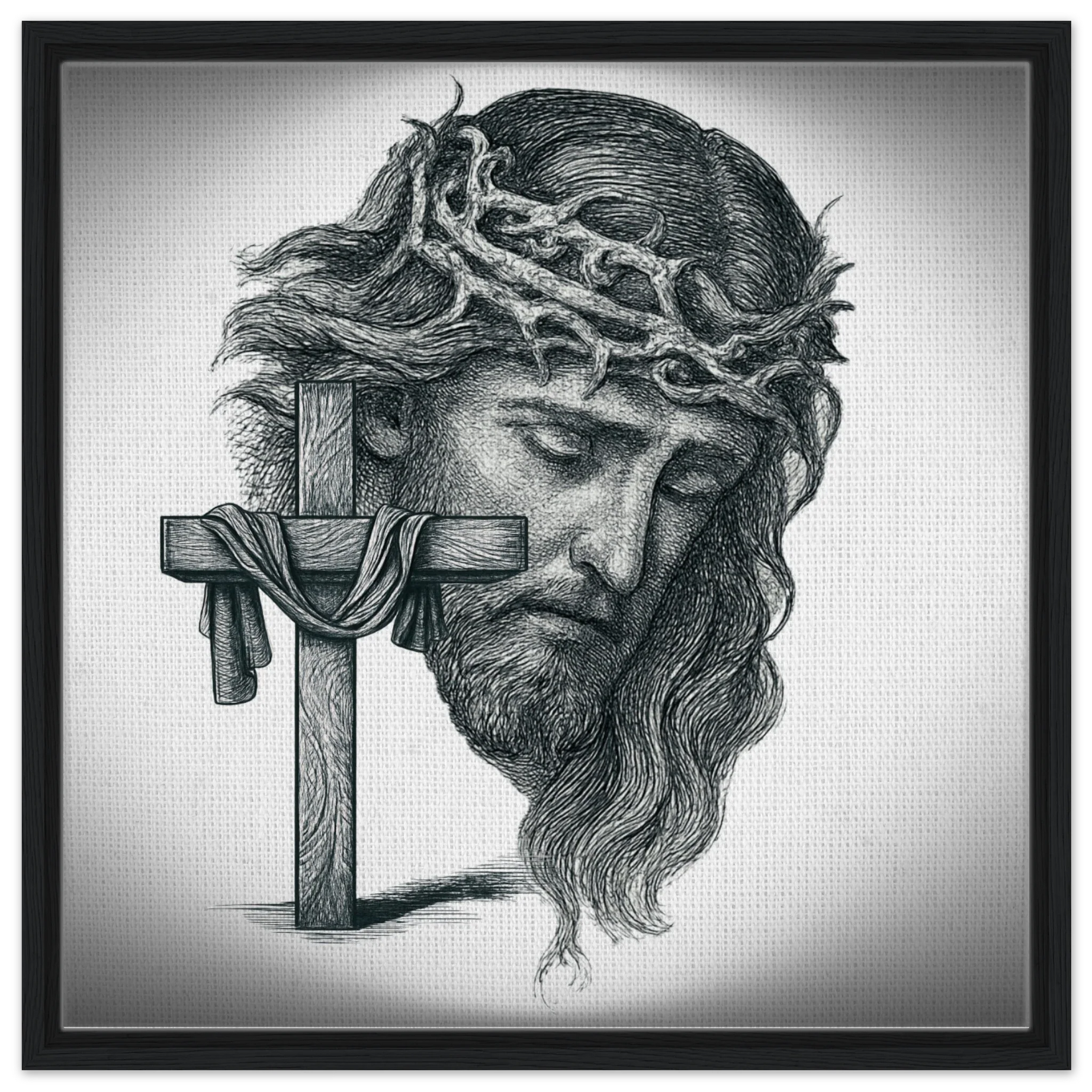 Wall Art Framed Canvas (Christ the Redeemer) - 60x60 cm / 24x24″ - Print Material