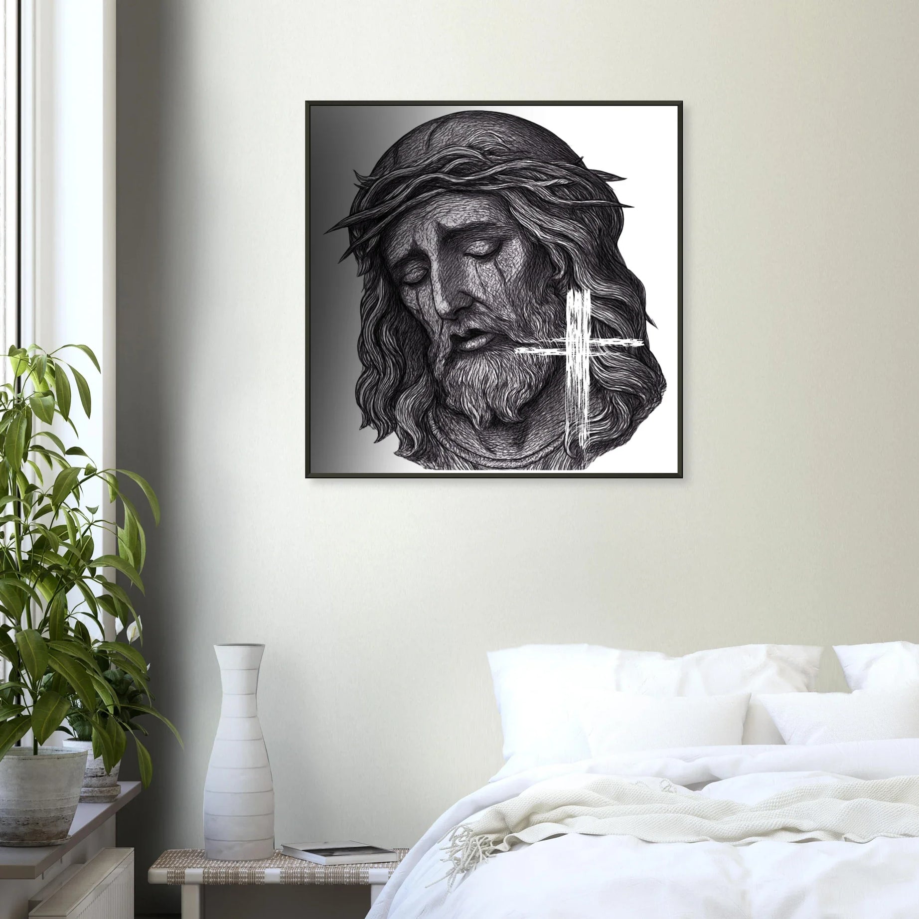 Wall Art Premium Matte Paper Metal Framed Poster (Jesus is King) - Print Material