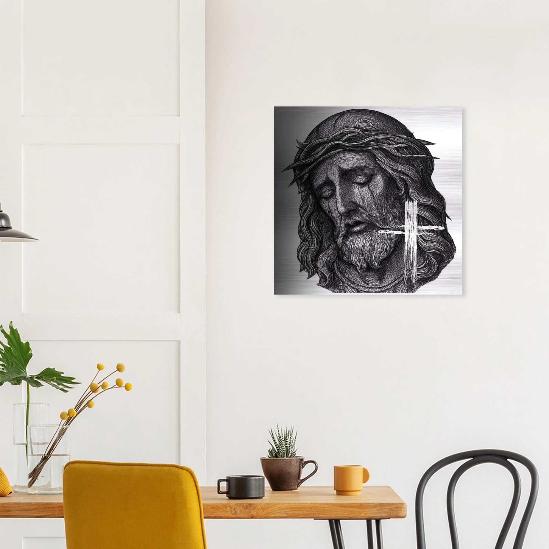 Wall Art Brushed Aluminum Print (Jesus is King) - Material
