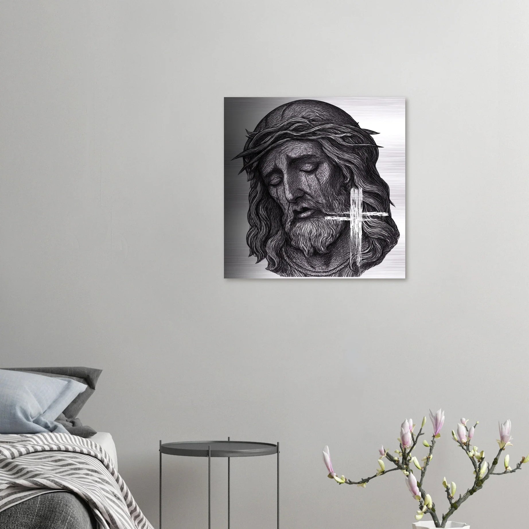 Wall Art Brushed Aluminum Print (Jesus is King) - Material