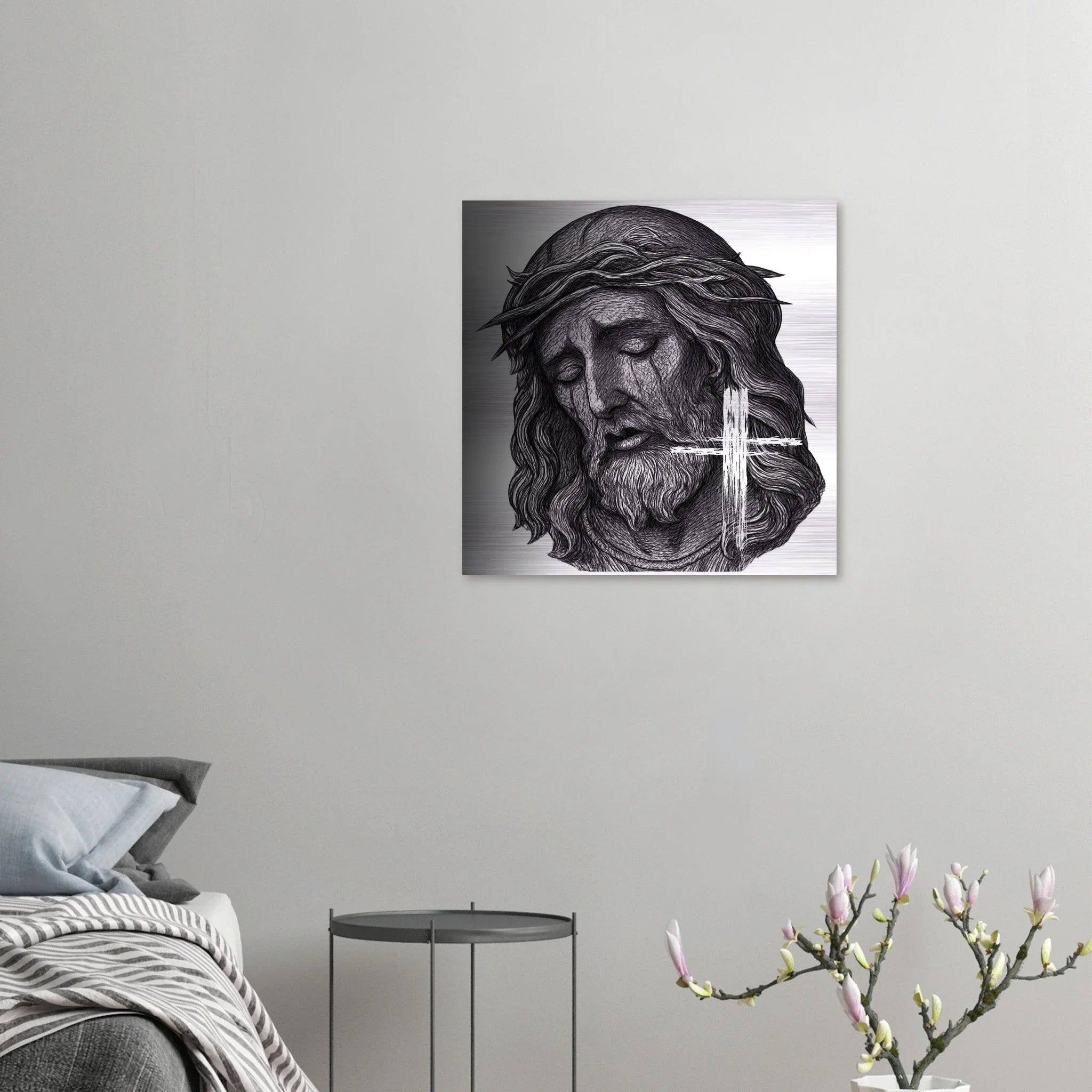 Wall Art Brushed Aluminum Print (Jesus is King) - Material