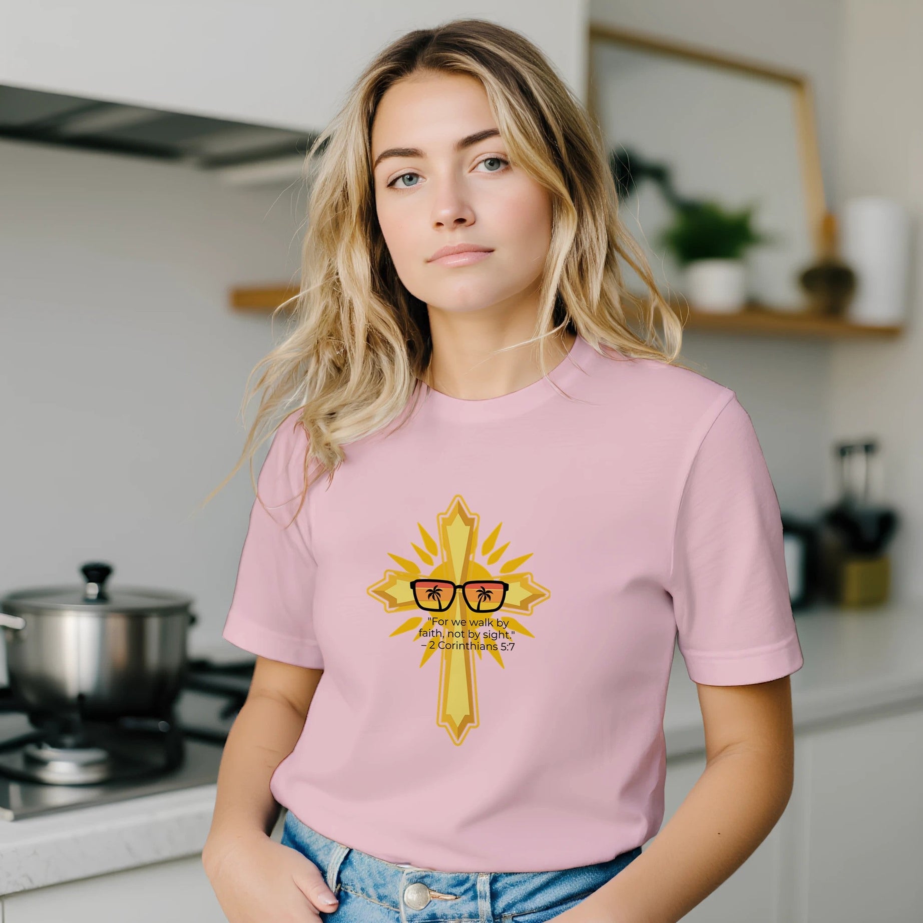 Unisex Premium Crewneck T-shirt - Light (2 Corinthians) - Print Material