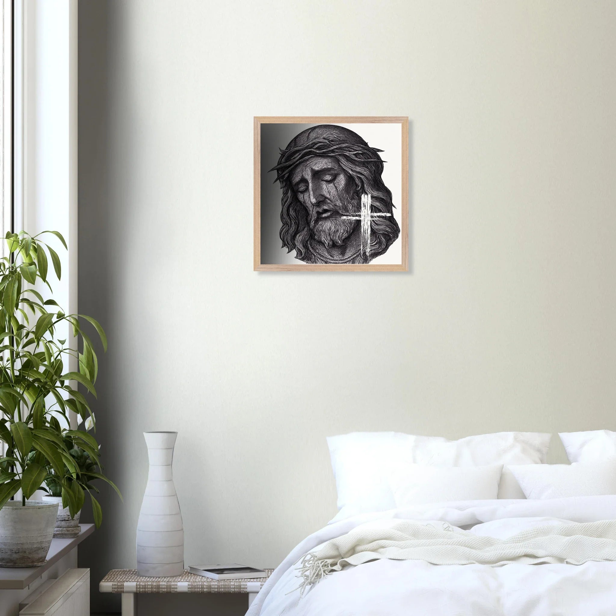 Wall Art Premium Wooden Framed Poster With Museum-Quality Matte Paper (Jesus is King) - Print Material