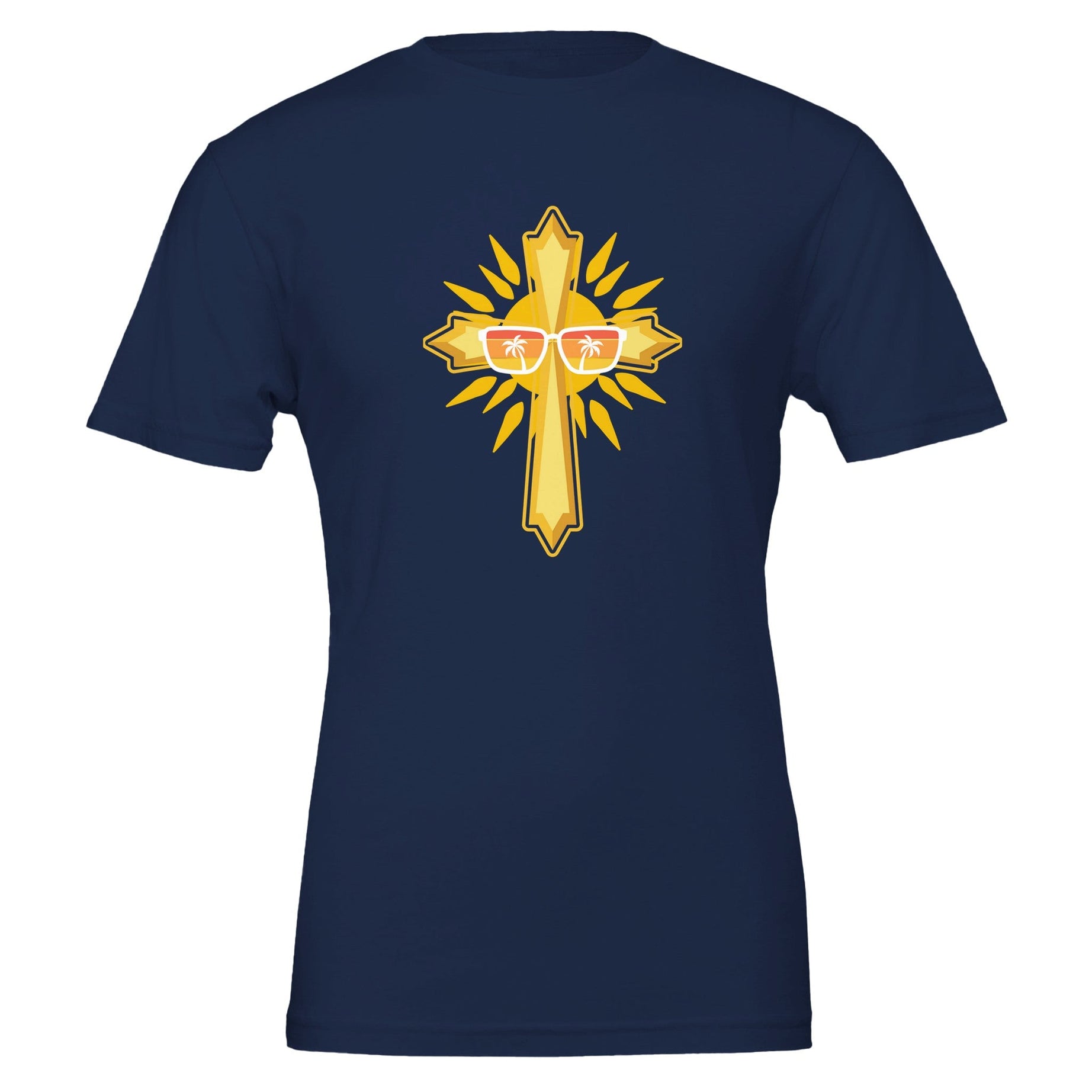 Unisex Premium Crewneck T-shirt - Dark (2 Corinthians) - Navy / S - Print Material