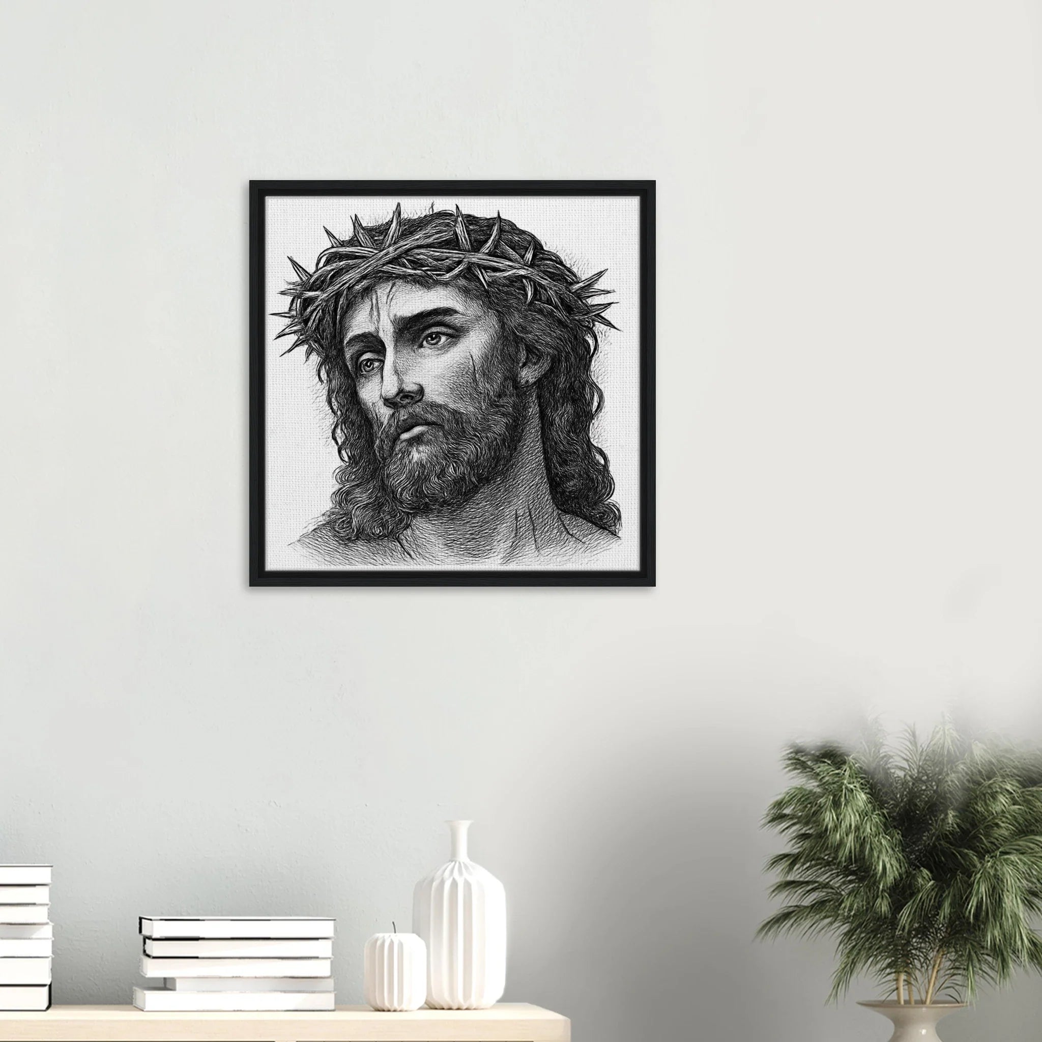 Wall Art Framed Canvas (Christ is my Saviour) - Print Material