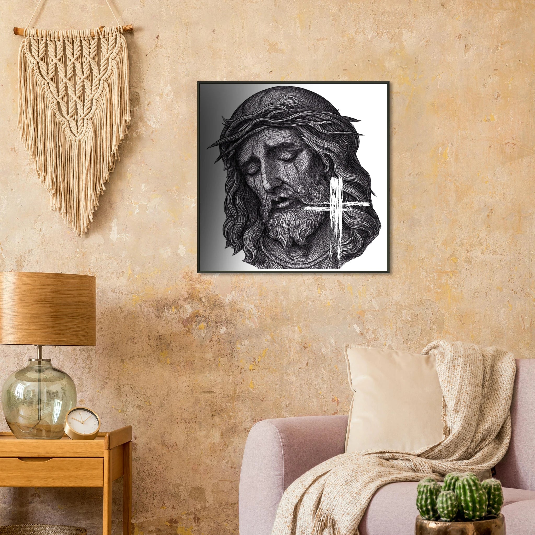 Wall Art Premium Matte Paper Metal Framed Poster (Jesus is King) - Print Material