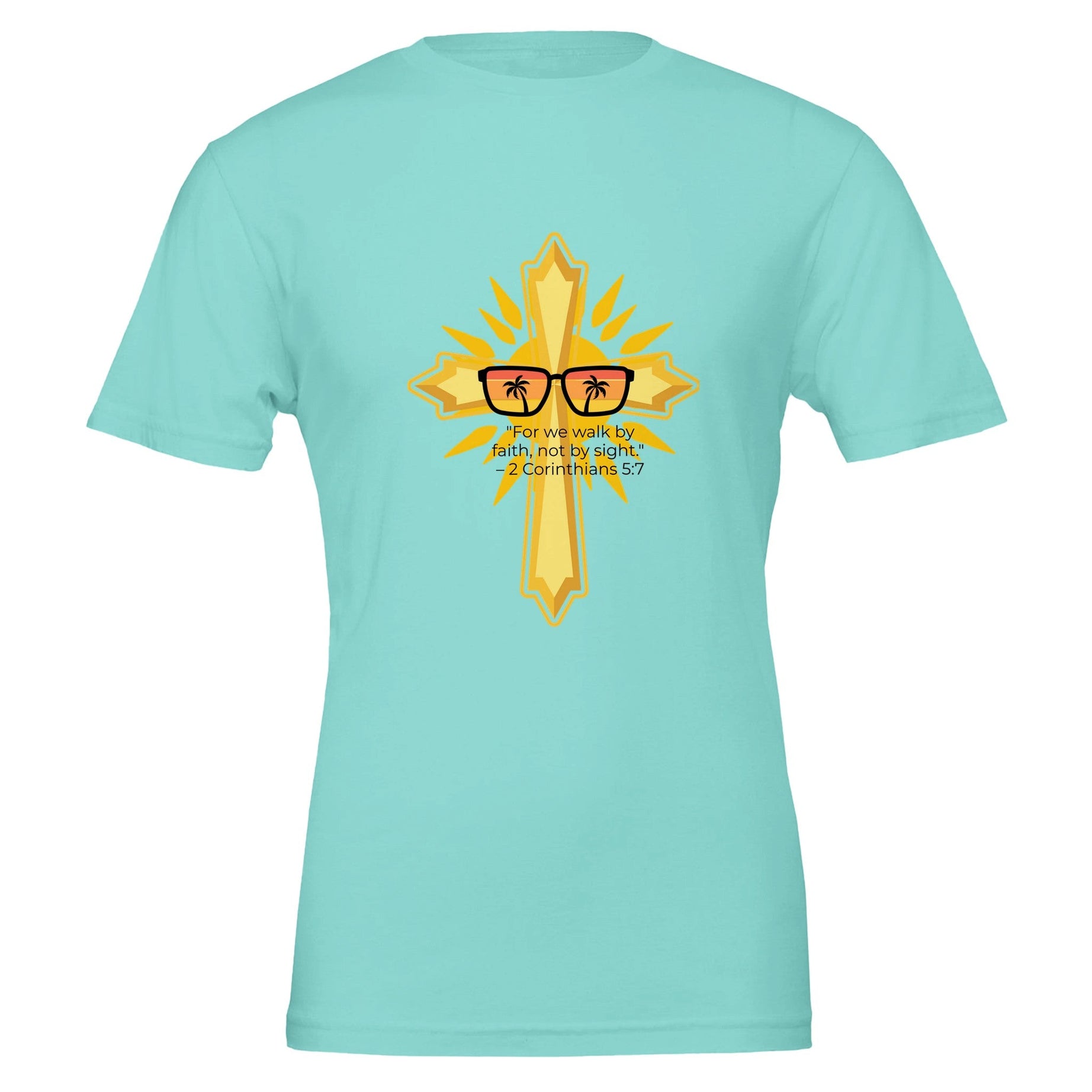 Unisex Premium Crewneck T-shirt - Light (2 Corinthians) - Mint / S - Print Material