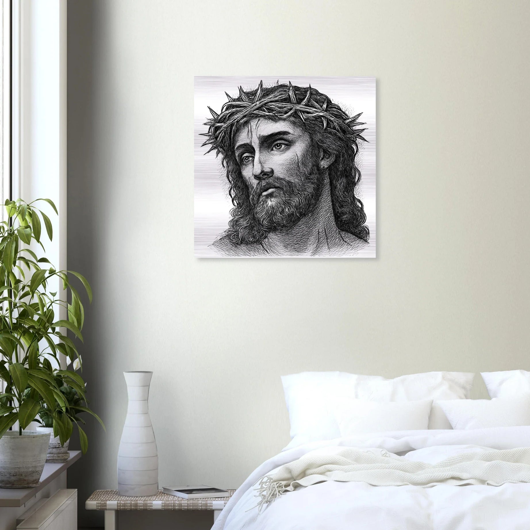 Wall Art Brushed Aluminum Print (Christ is my Saviour) - Material