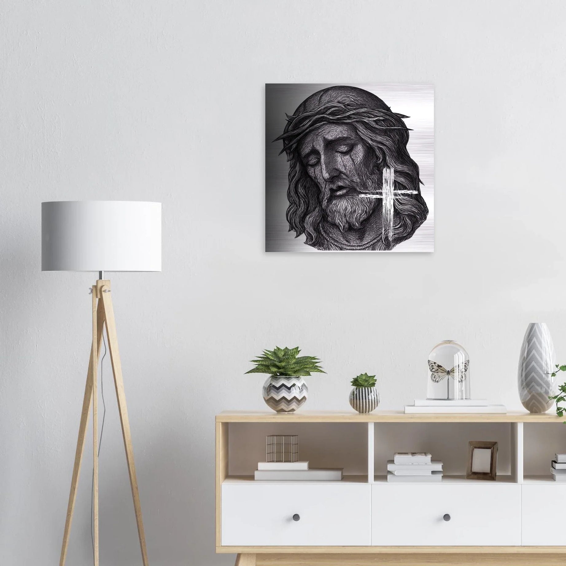 Wall Art Brushed Aluminum Print (Jesus is King) - Material