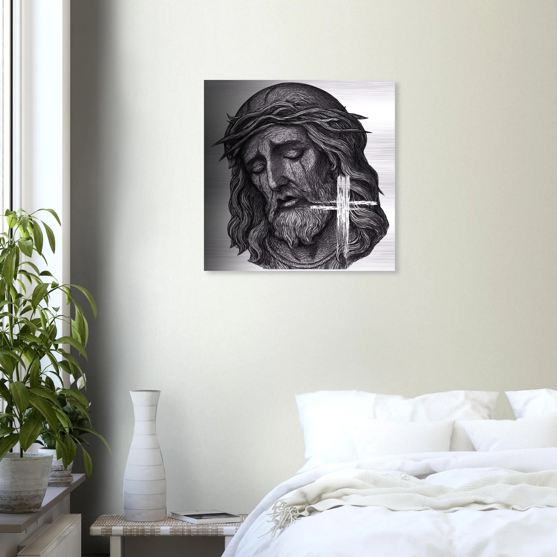 Wall Art Brushed Aluminum Print (Jesus is King) - Material