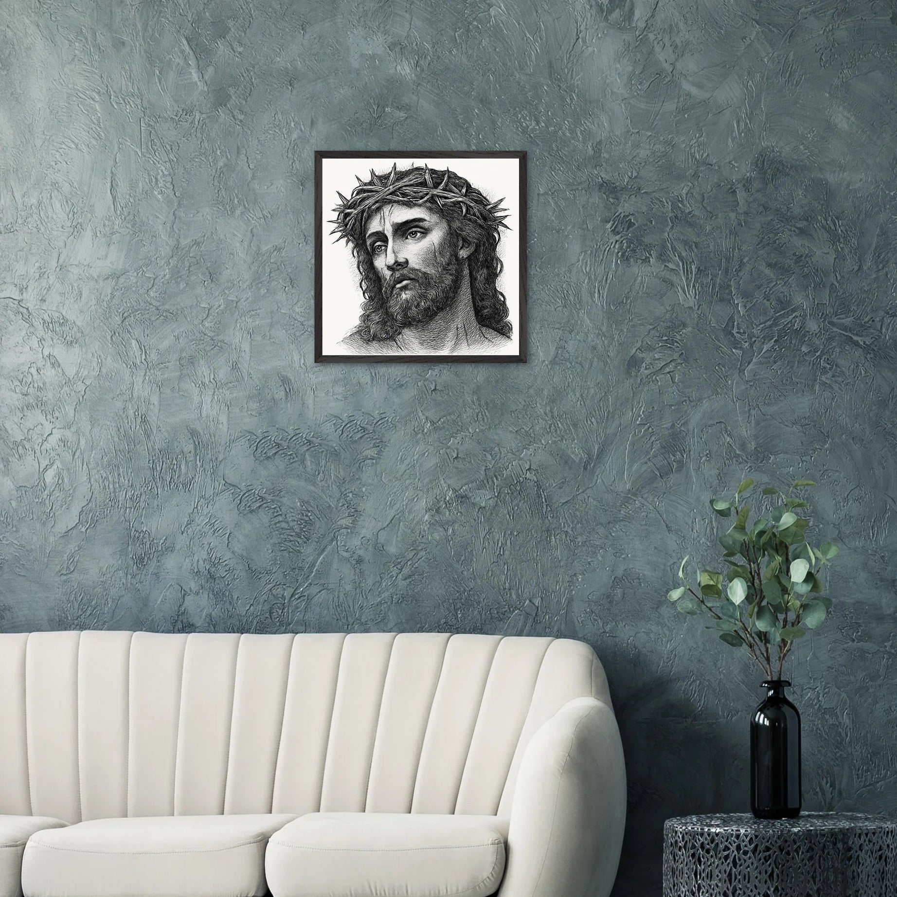 Wall Art Premium Wooden Framed Poster With Museum-Quality Matte Paper (Christ is my Saviour) - Print Material