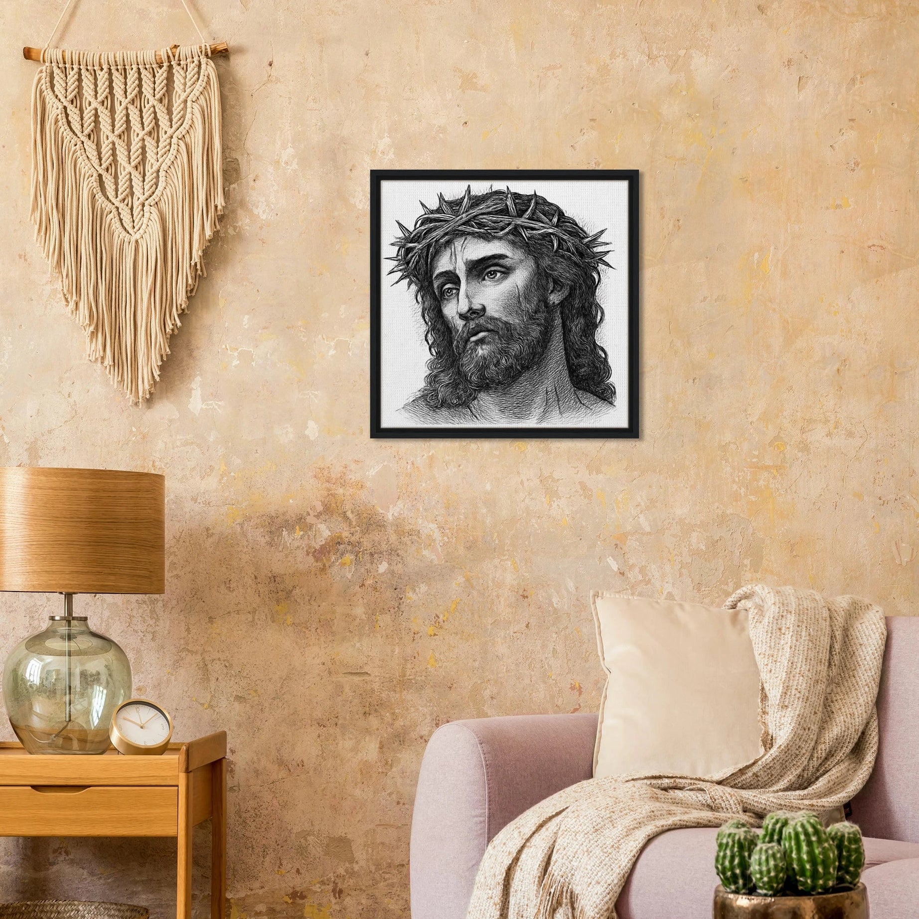 Wall Art Framed Canvas (Christ is my Saviour) - Print Material