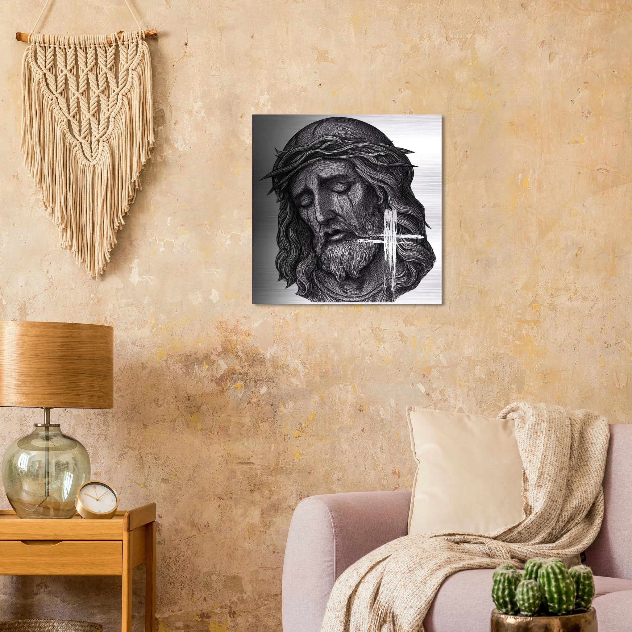 Wall Art Brushed Aluminum Print (Jesus is King) - Material
