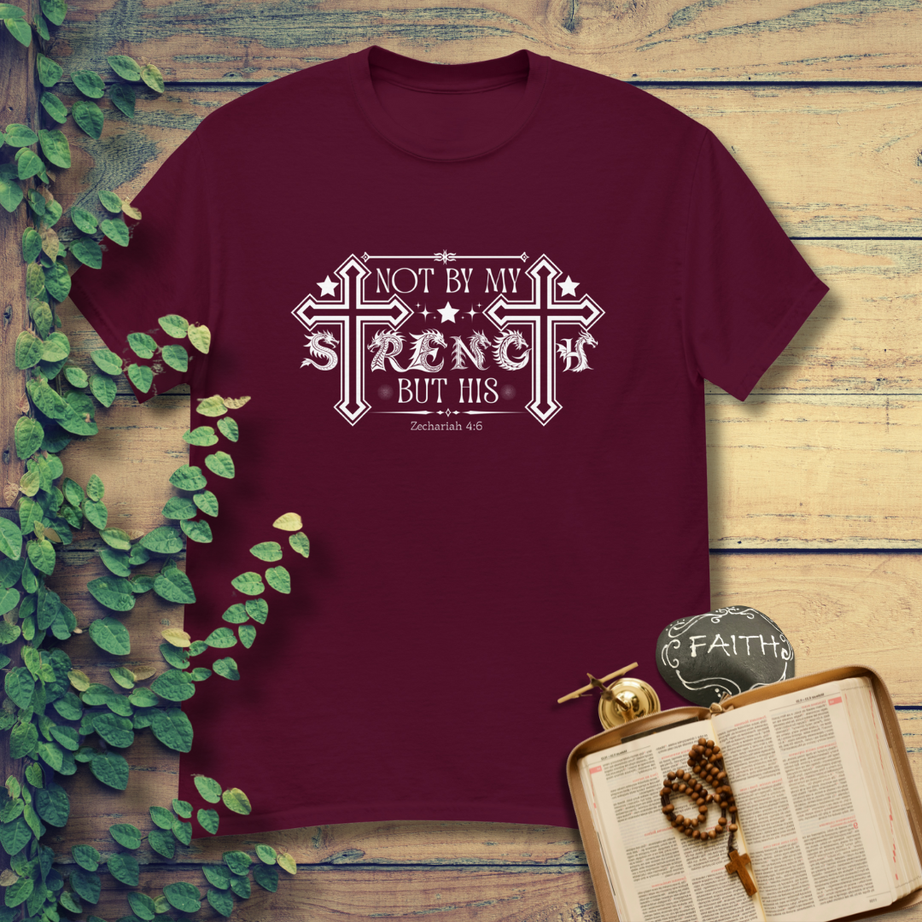 Short-Sleeve Unisex Classic T-Shirt (Not by my Strength, but His)