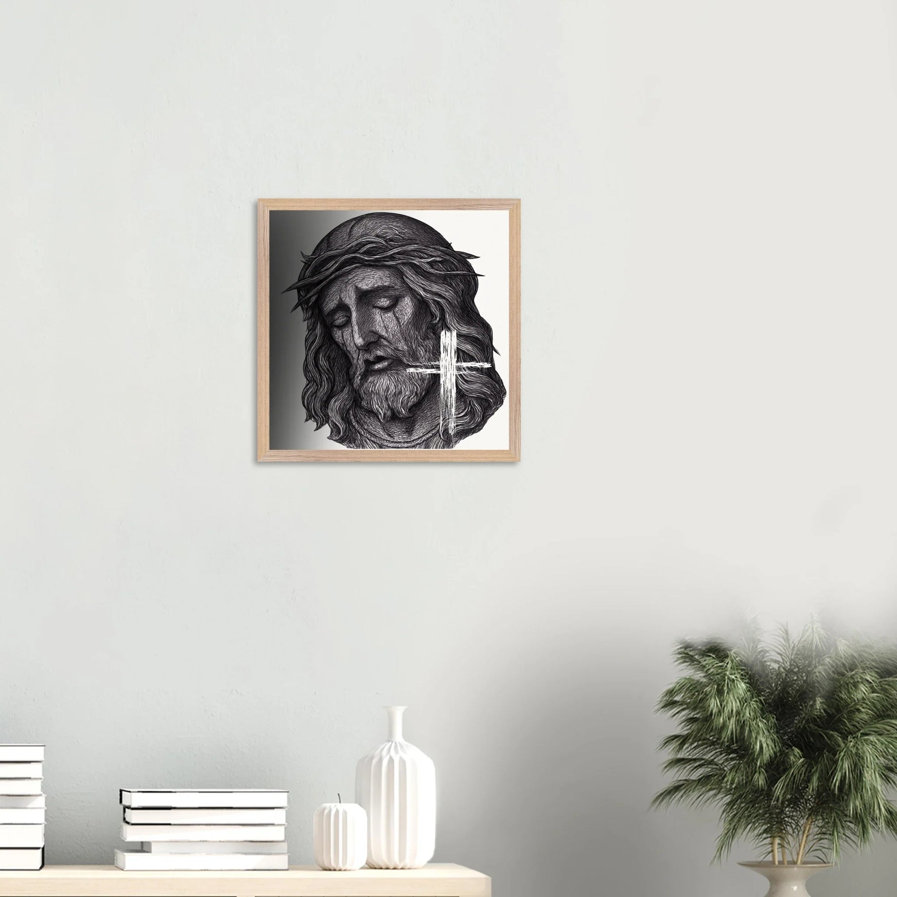 Wall Art Premium Wooden Framed Poster With Museum-Quality Matte Paper (Jesus is King) - Print Material