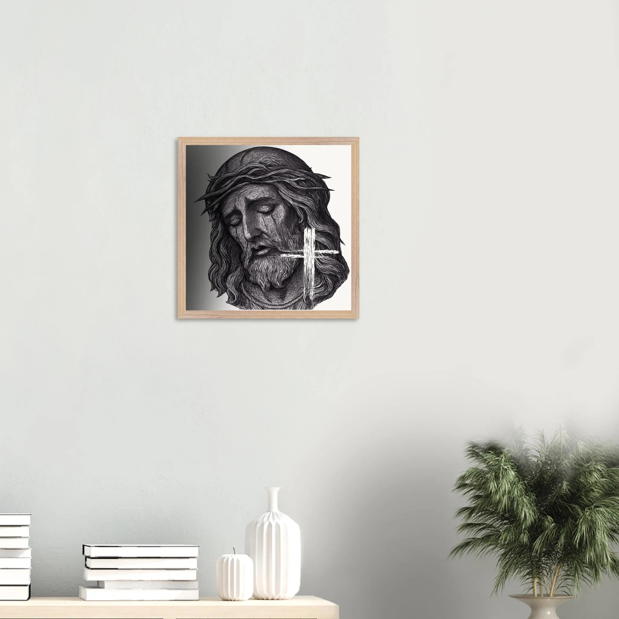 Wall Art Premium Wooden Framed Poster With Museum-Quality Matte Paper (Jesus is King) - Print Material