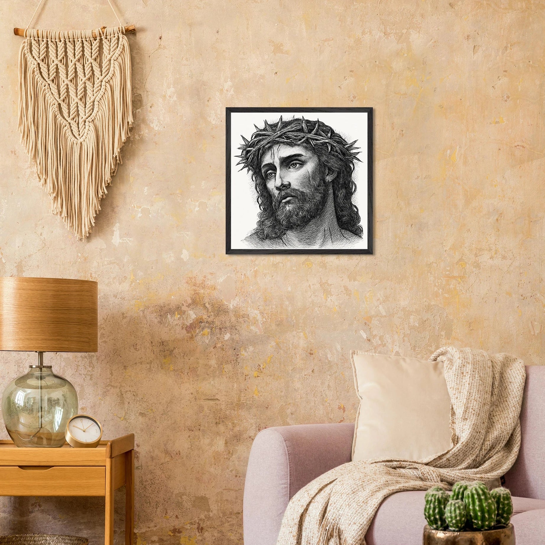 Wall Art Premium Wooden Framed Poster With Museum-Quality Matte Paper (Christ is my Saviour) - Print Material