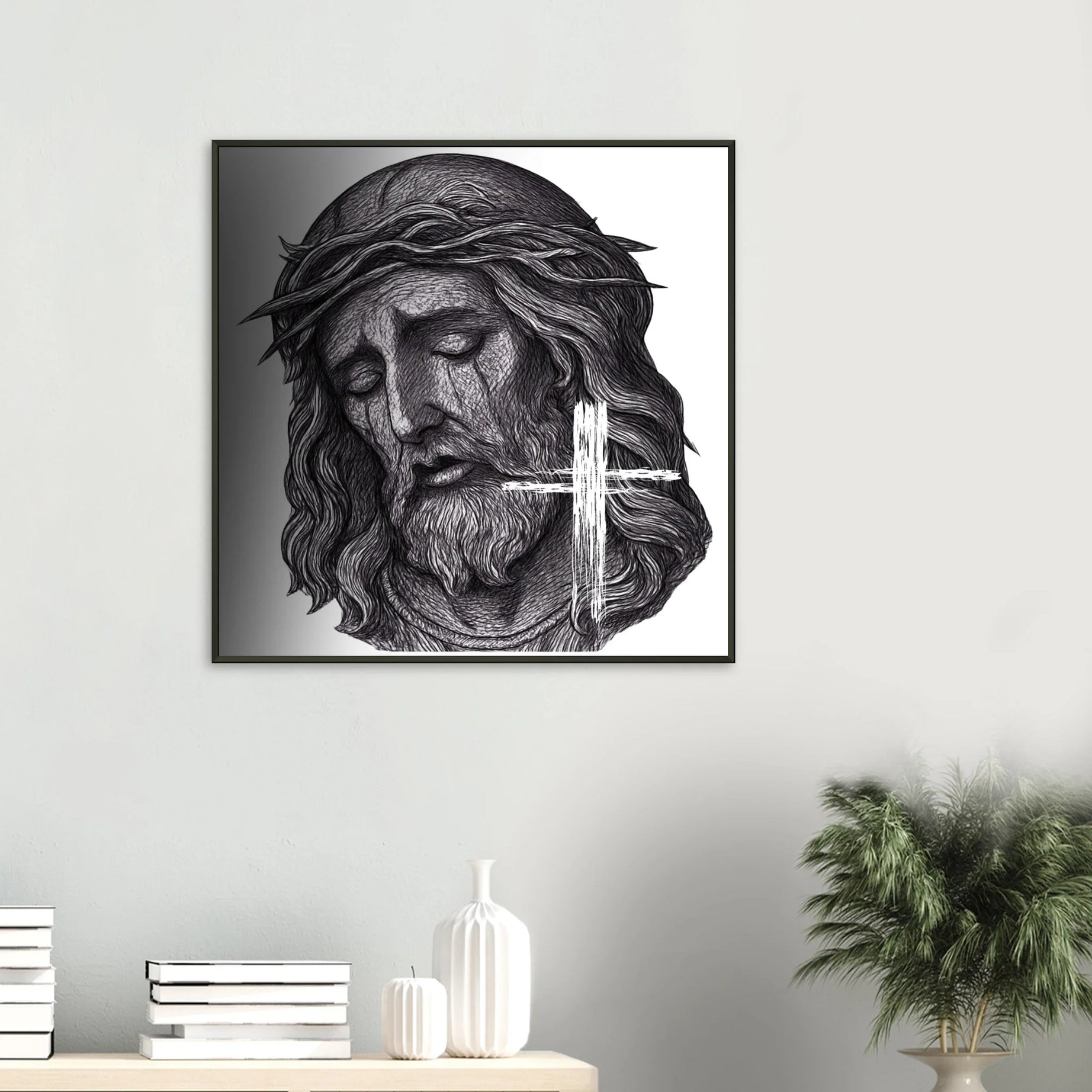 Wall Art Premium Matte Paper Metal Framed Poster (Jesus is King) - Print Material