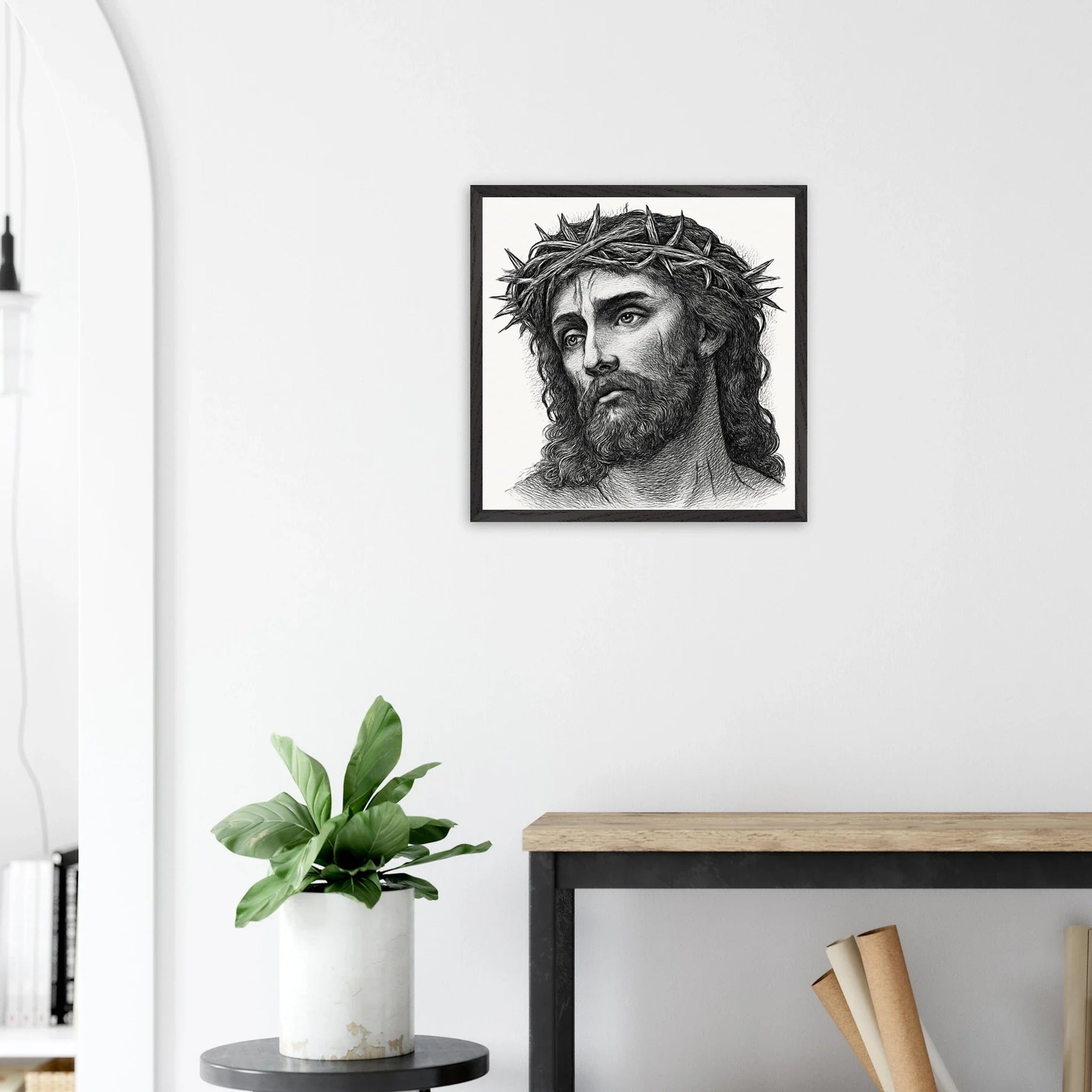 Wall Art Premium Wooden Framed Poster With Museum-Quality Matte Paper (Christ is my Saviour) - Print Material