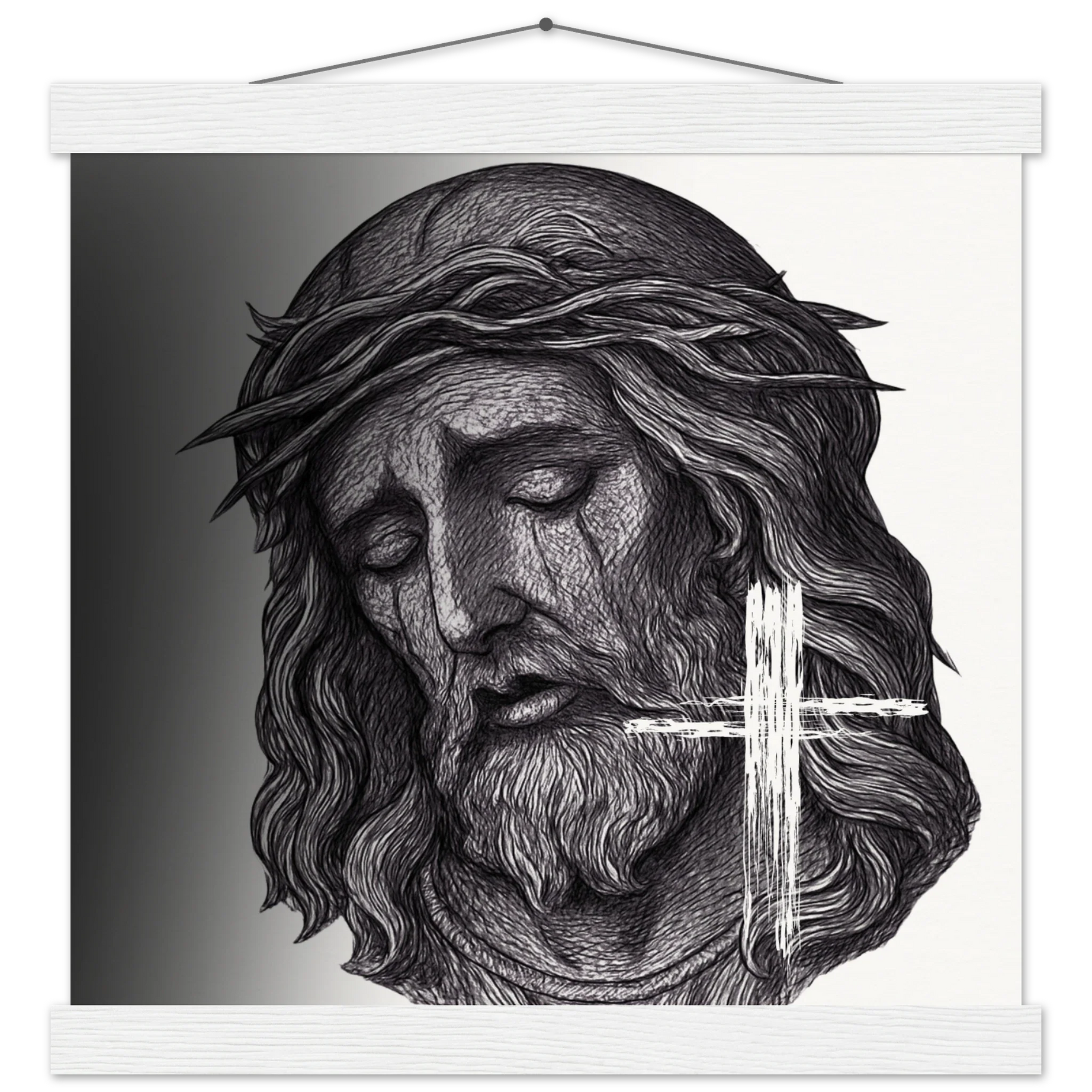 Wall Art Museum-Quality Matte Paper Poster with Hanger (Jesus is King) - 30x30 cm / 12x12″ / White wall hanger - Print