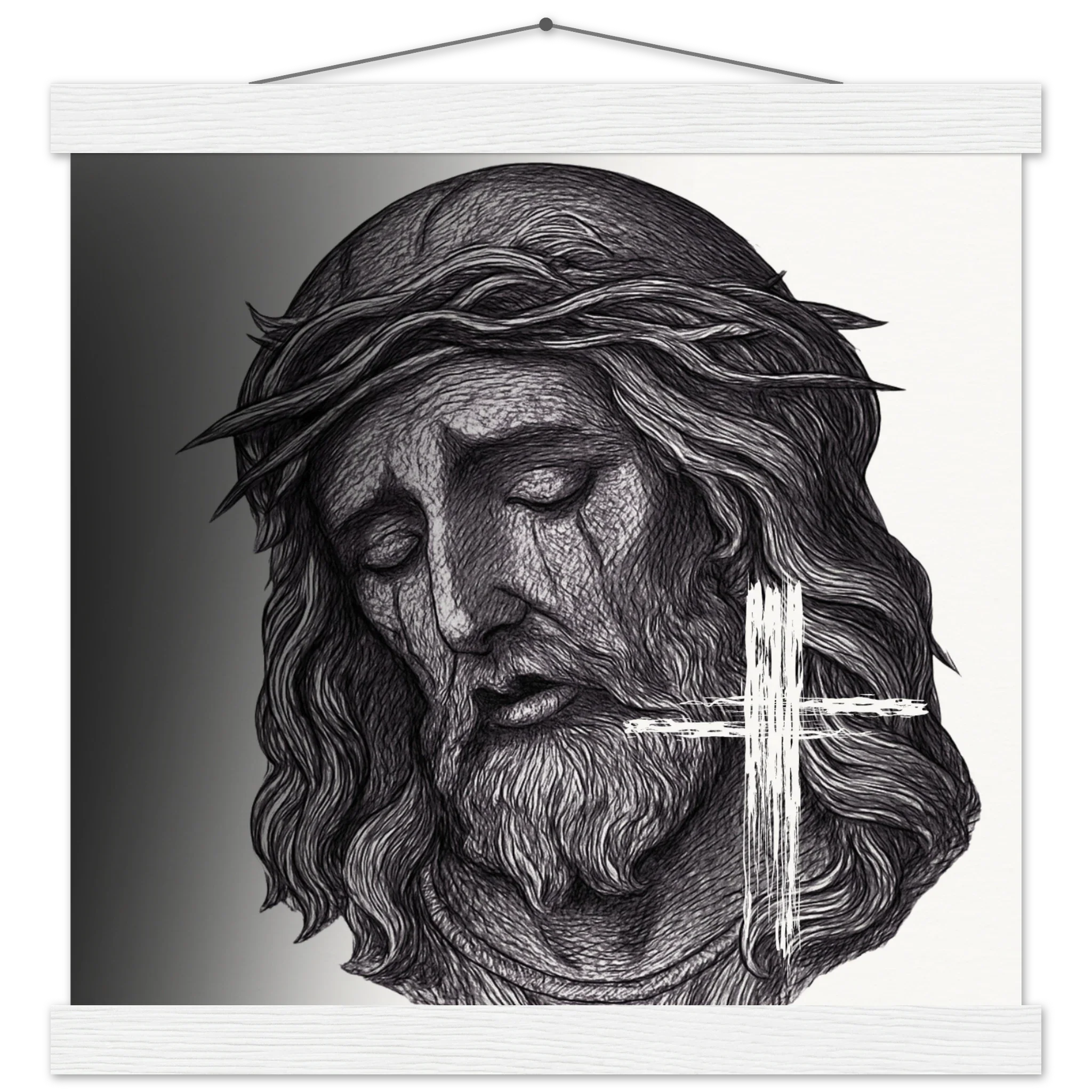 Wall Art Museum-Quality Matte Paper Poster with Hanger (Jesus is King) - 30x30 cm / 12x12″ / White wall hanger - Print