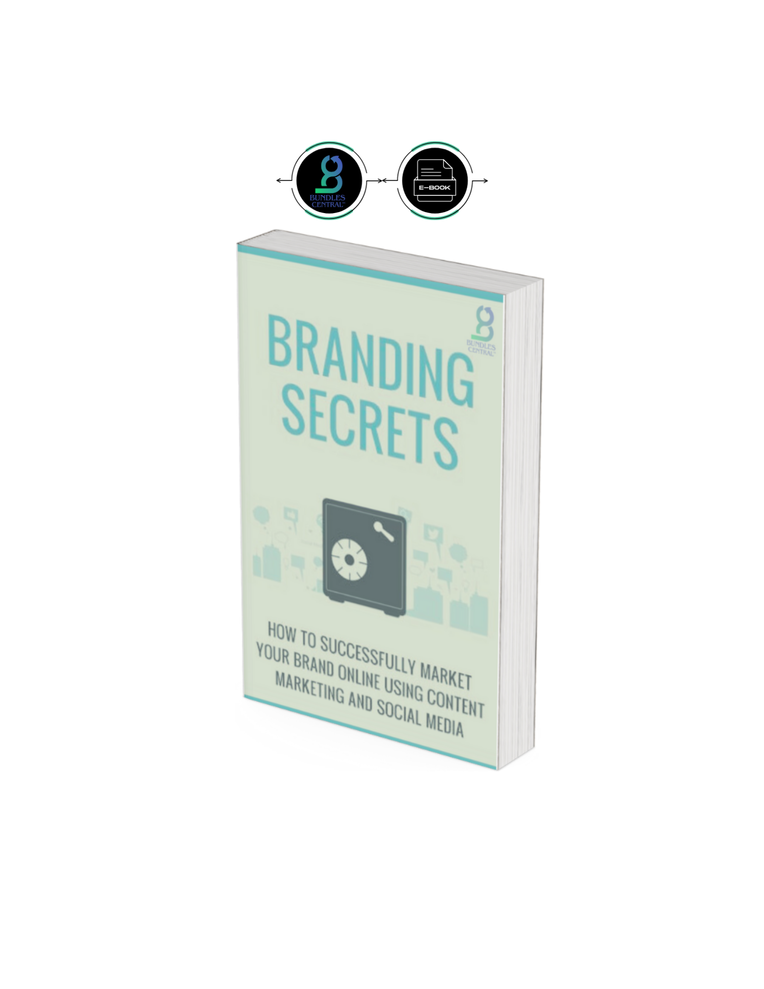 The image displays the cover of an eBook titled 'BRANDING SECRETS: HOW TO SUCCESSFULLY MARKET YOUR BRAND ONLINE USING CONTENT MARKETING AND SOCIAL MEDIA'. The cover is designed in a simple, clean style with a light background and darker text.