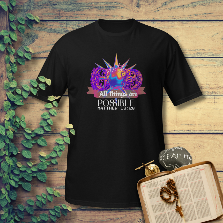 Unisex Short-Sleeve T-Shirt (Mathew 19:26)