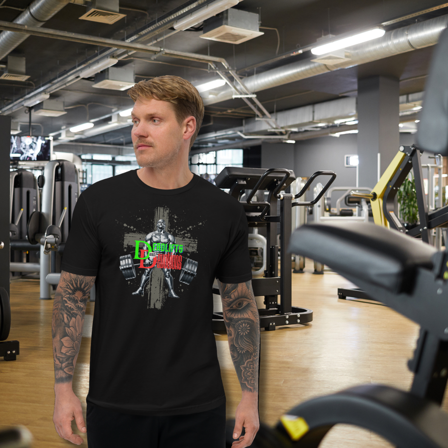 Men's Short Sleeve Fitted T-shirt (Deadlifts and Devotions)
