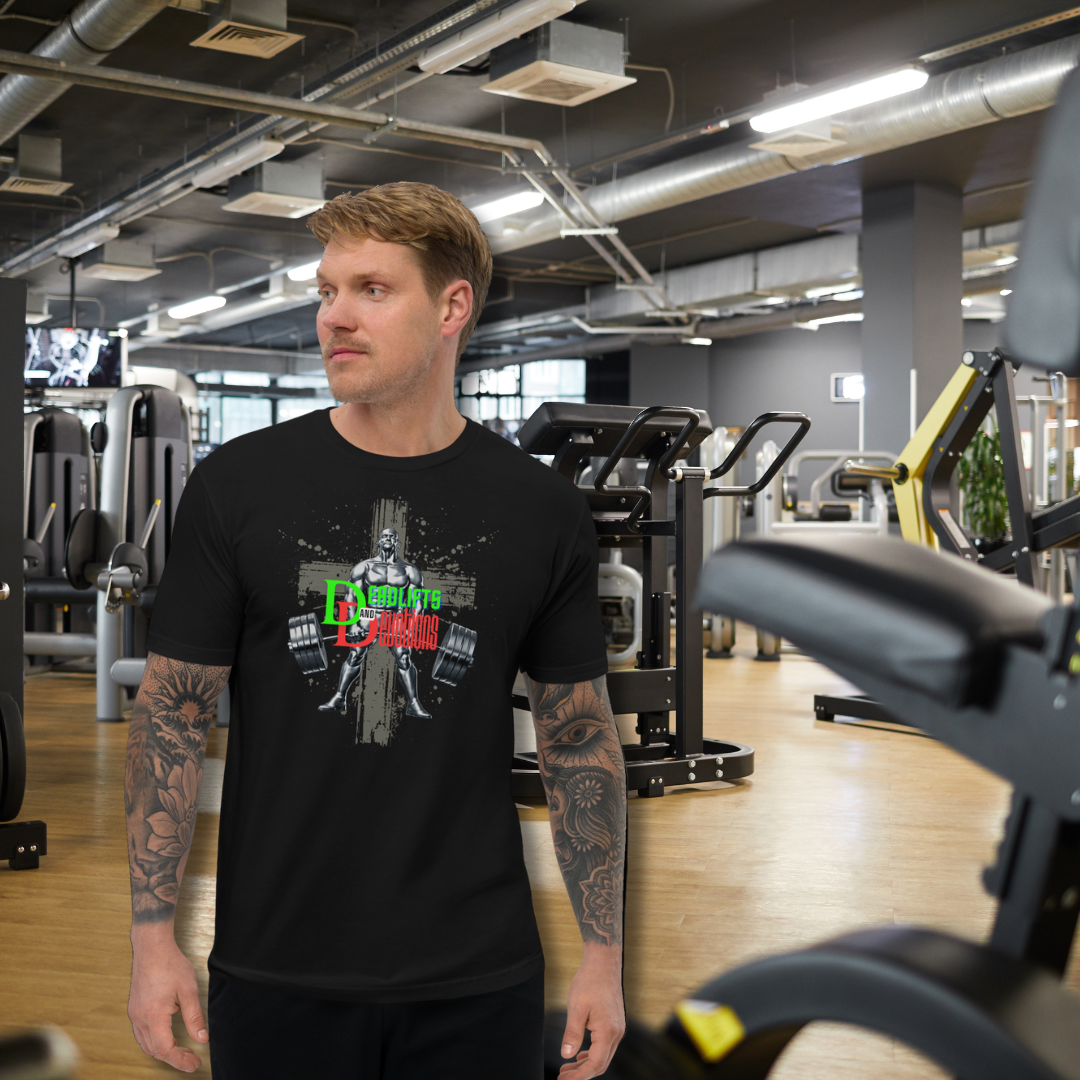 Men's Short Sleeve Fitted T-shirt (Deadlifts and Devotions)