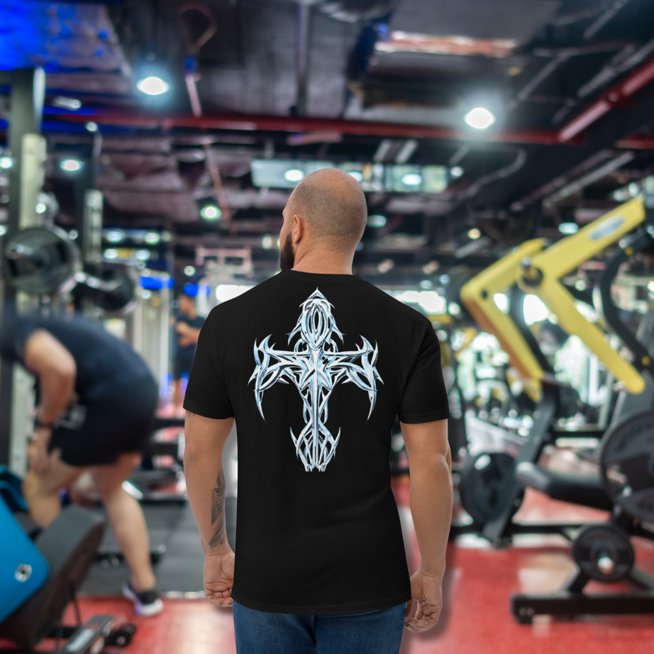 Men's Short Sleeve Fitted T-shirt - Dark (Jacked like Jesus)