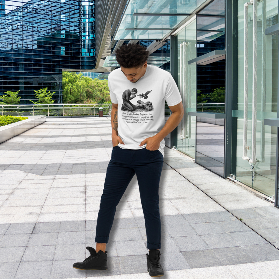 Men’s Premium Heavyweight Tee - Cotton Heritage - Light (Lift Your Cross)