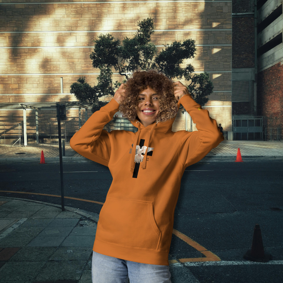 Unisex Premium Pullover Cotton Heritage Hoodie - Light (Salvation Jesus Loves You)