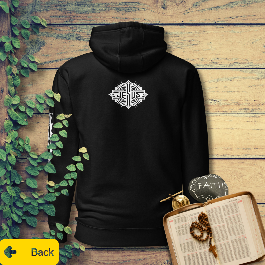 Unisex Premium Pullover Cotton Heritage Hoodie - Dark (Salvation Jesus Loves You)