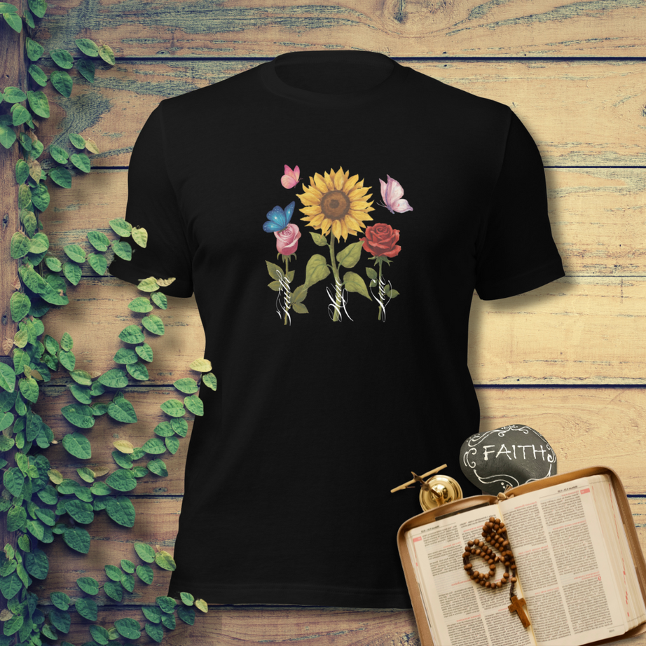Unisex t-shirt (Faith Hope Love v6)